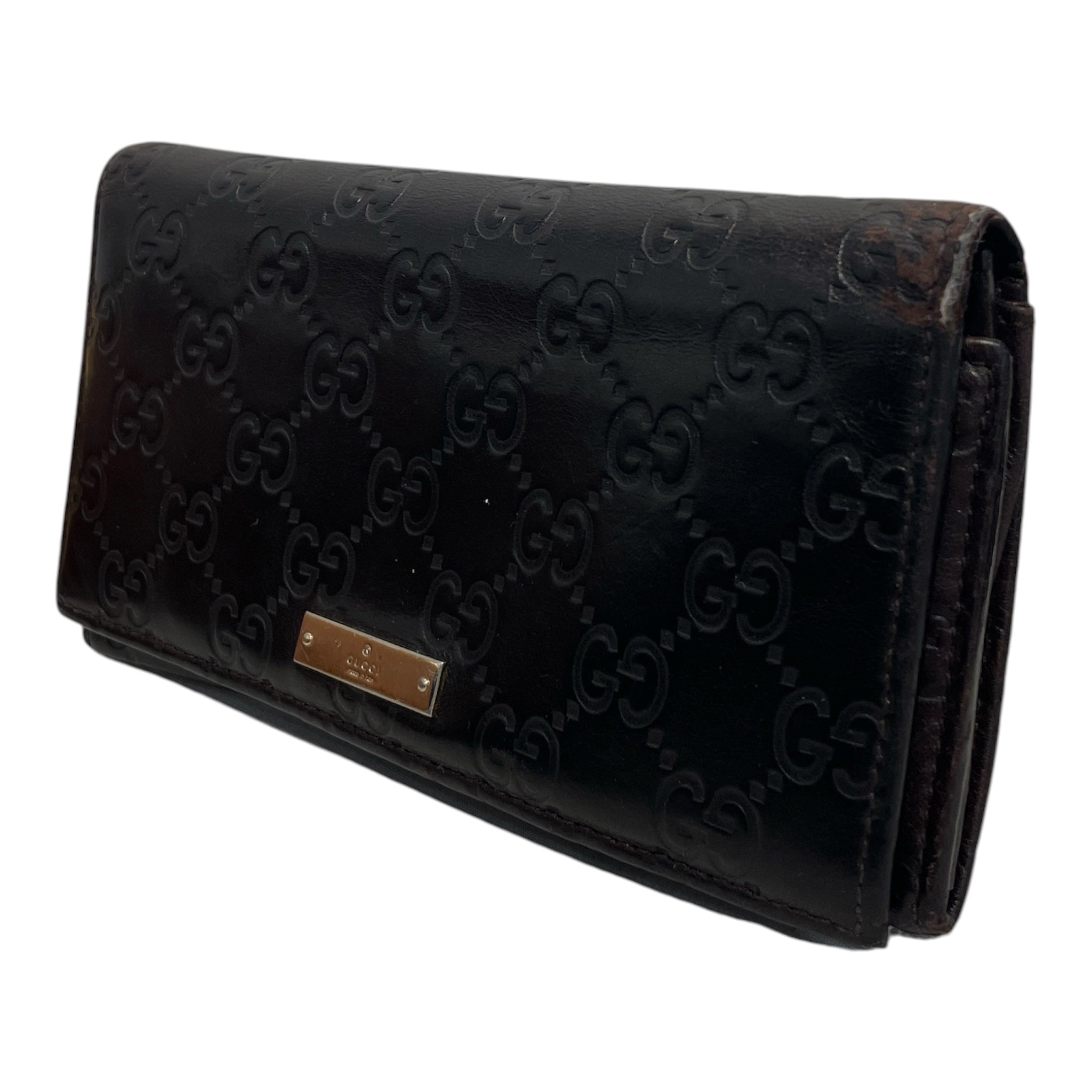 GUCCI/Long Wallet/Monogram/Faux Leather/BRW/ view 1