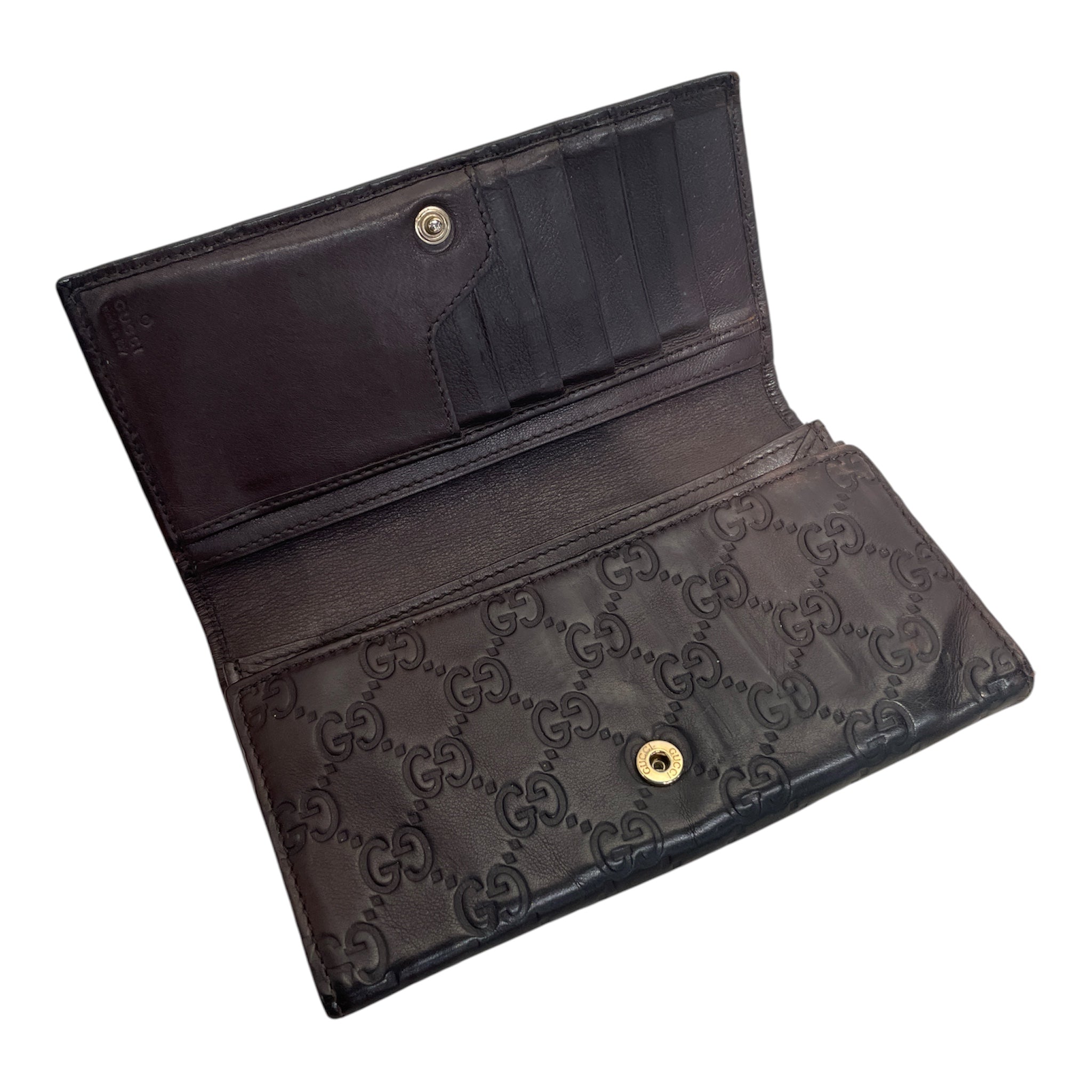 GUCCI/Long Wallet/Monogram/Faux Leather/BRW/ view 4
