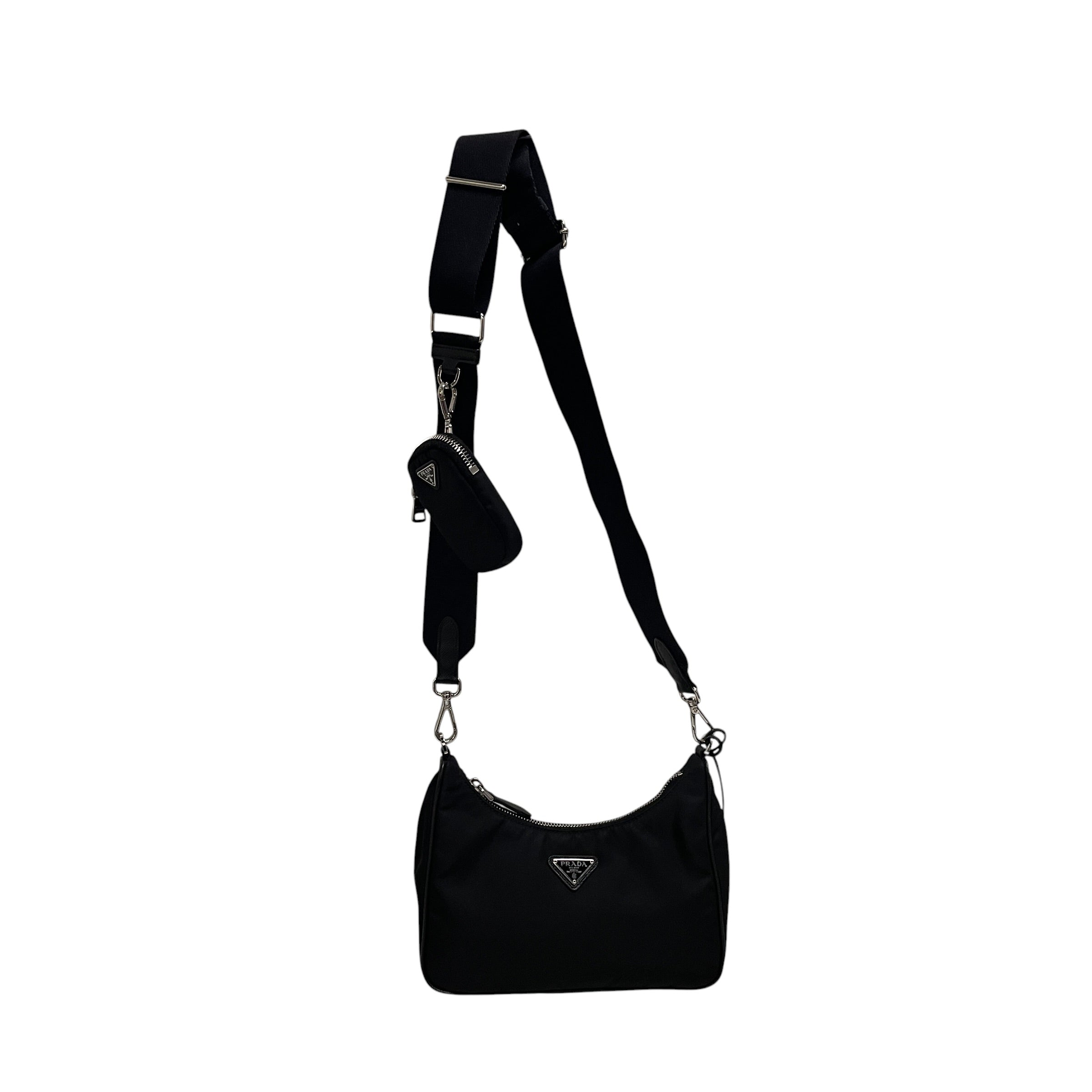 PRADA/Bag/Nylon/BLK/crossbody view 1