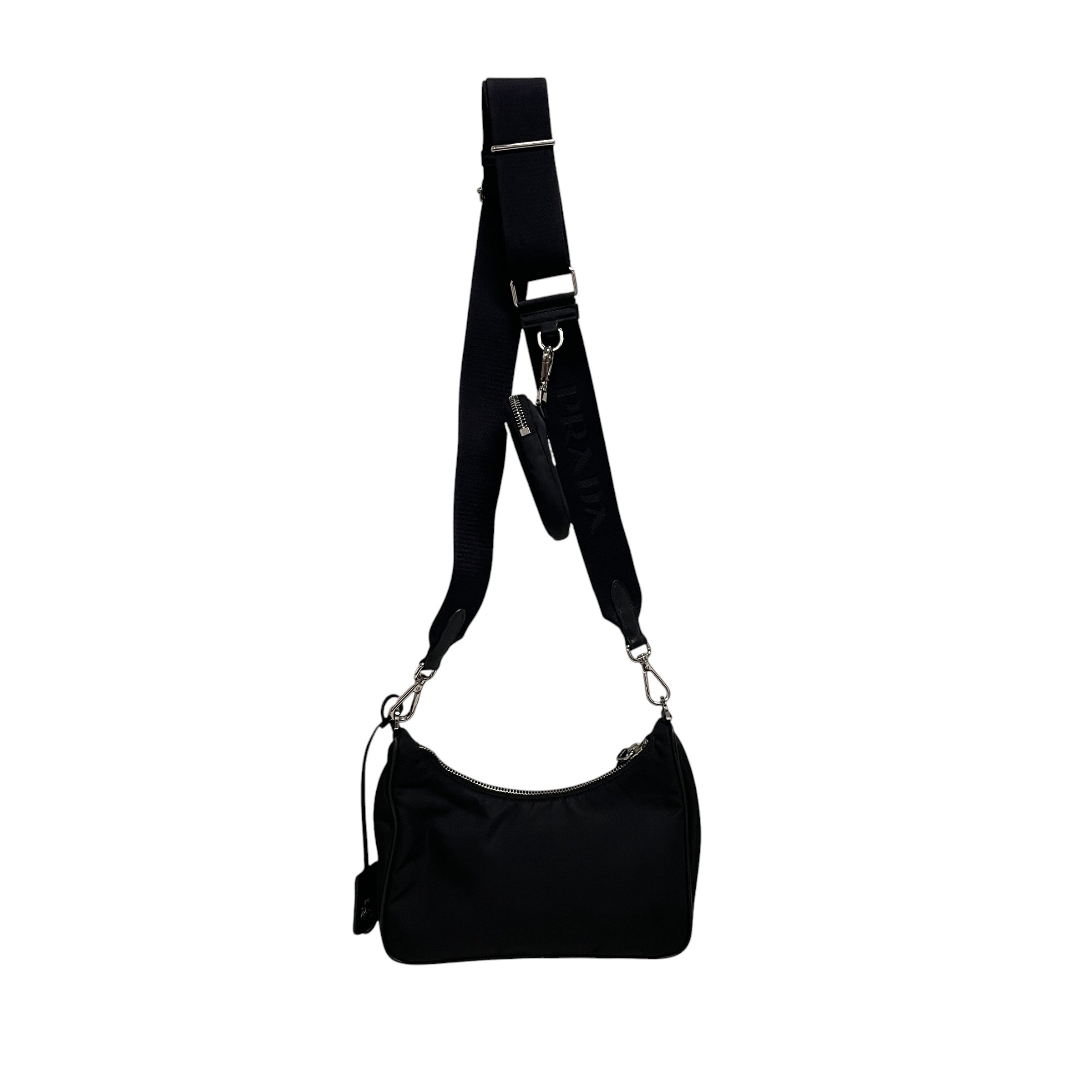 PRADA/Bag/Nylon/BLK/crossbody view 2