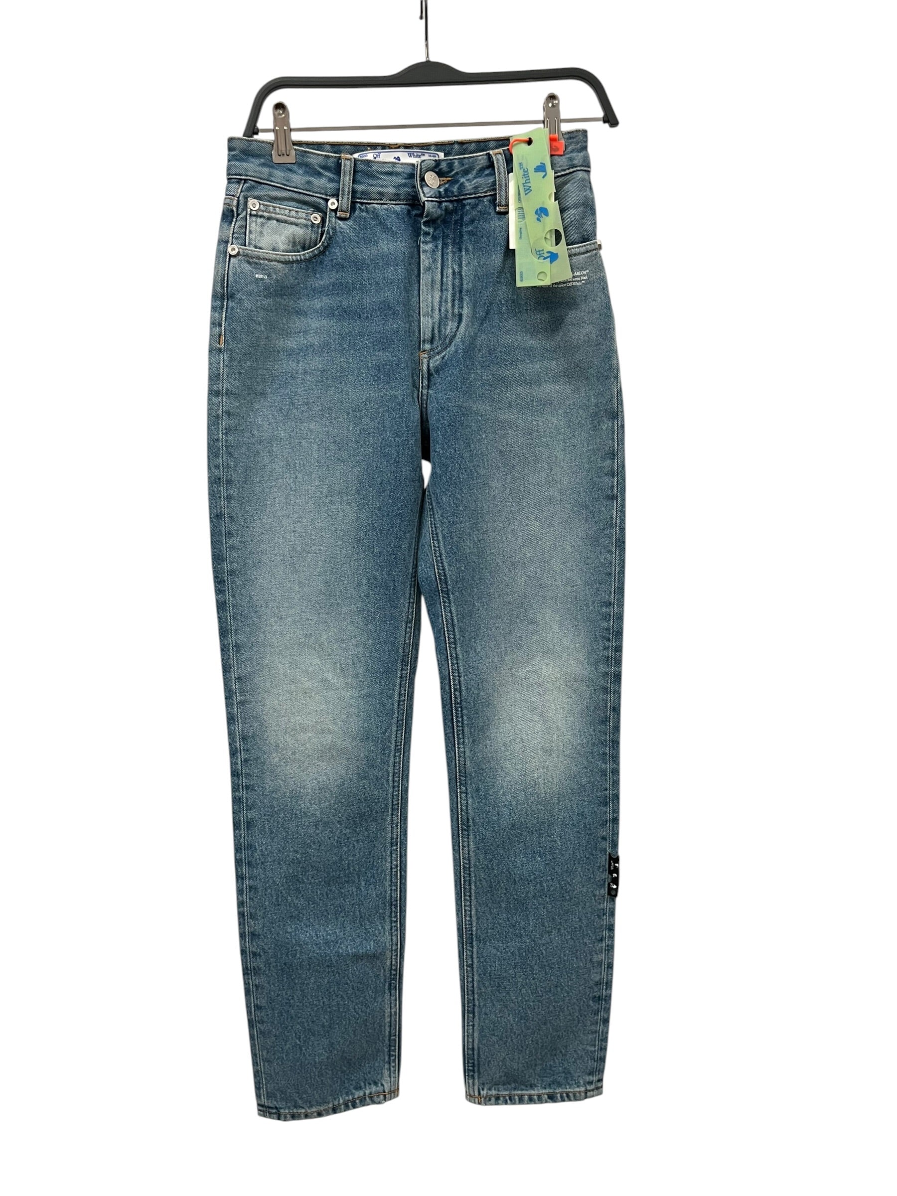 OFF-WHITE/Straight Pants/27/Cotton/BLU/LEATHER TAG AT CALF view 1