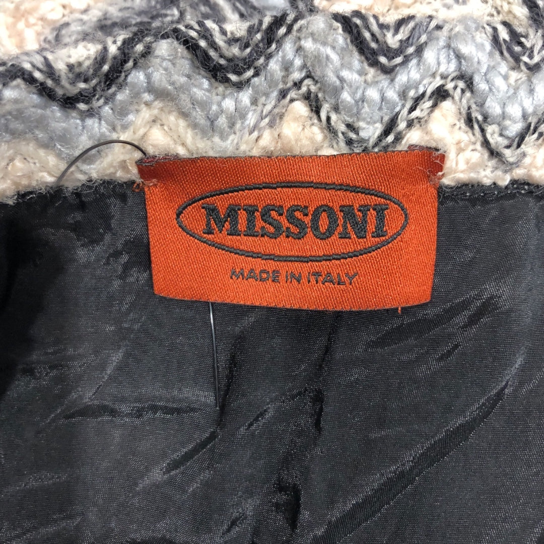 MISSONI/Skirt/46/Cotton/GRY/GREY BEIGE BLUE ZIGZAG VINTAGE view 3