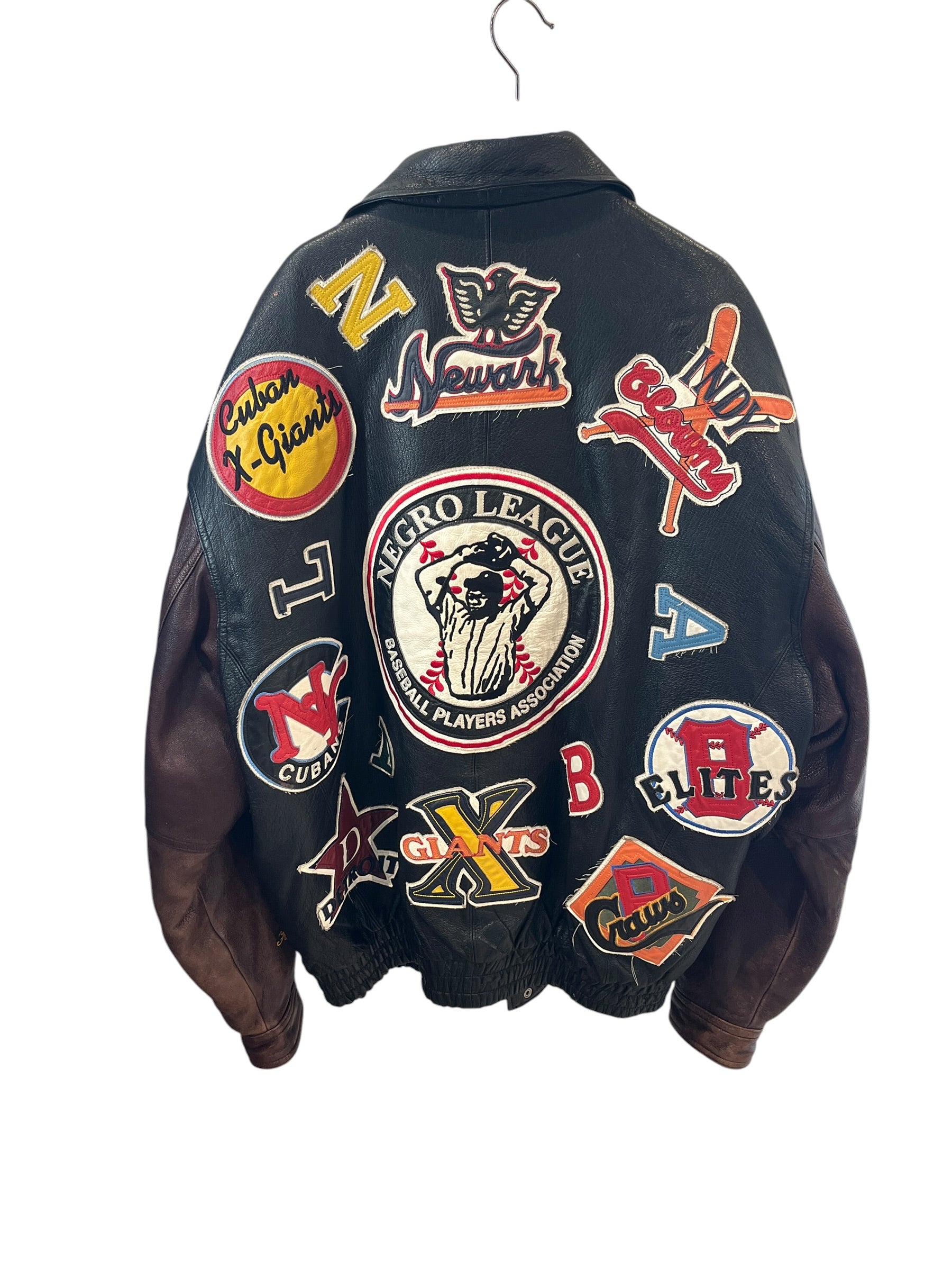 NLBPA/Baseball Jkt/XXXL/Leather/BLK/Double Breasted/All Over Print/PATCHWORK view 2