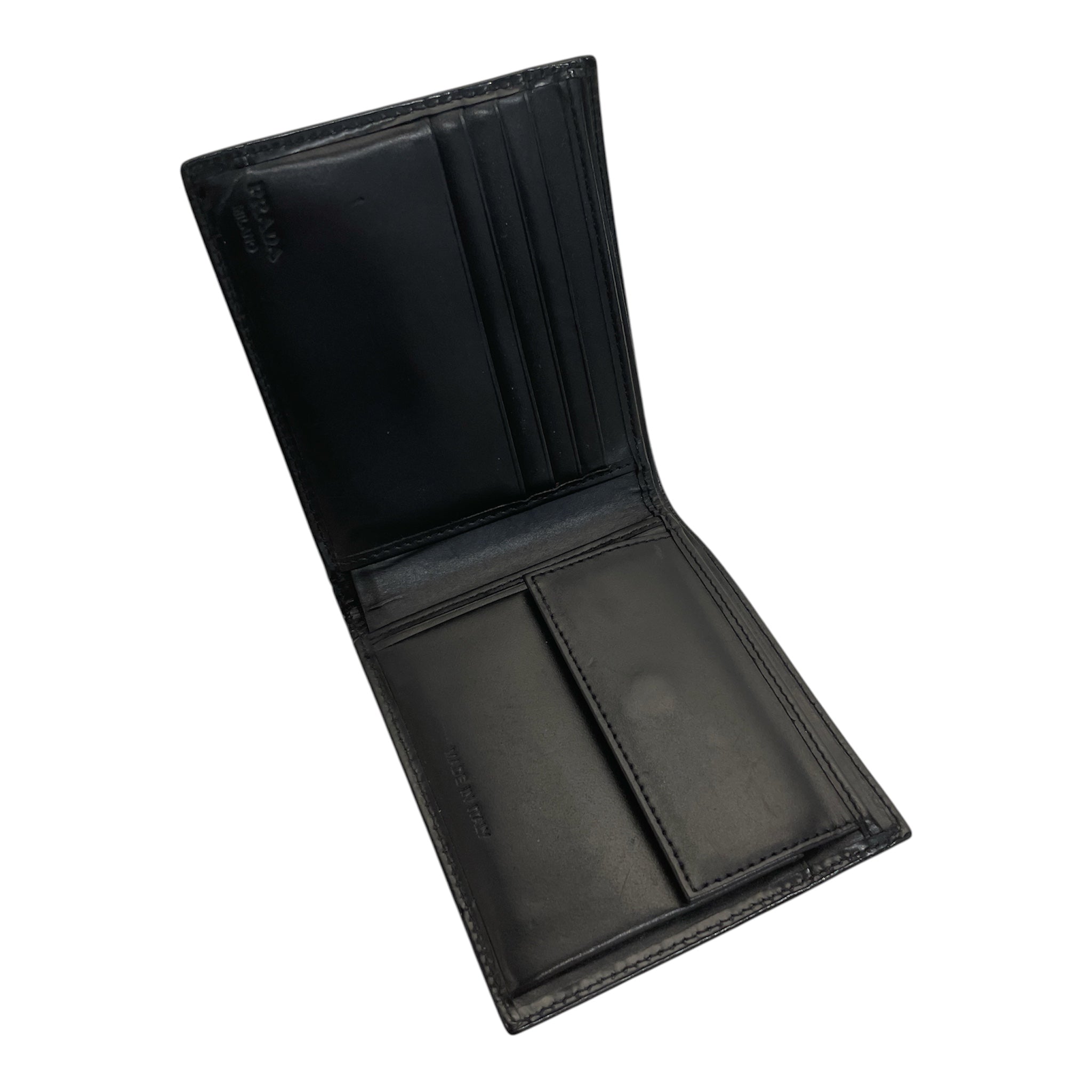 PRADA/Bifold Wallet/Leather/BLK/Spazzolato Bifold Wallet view 4