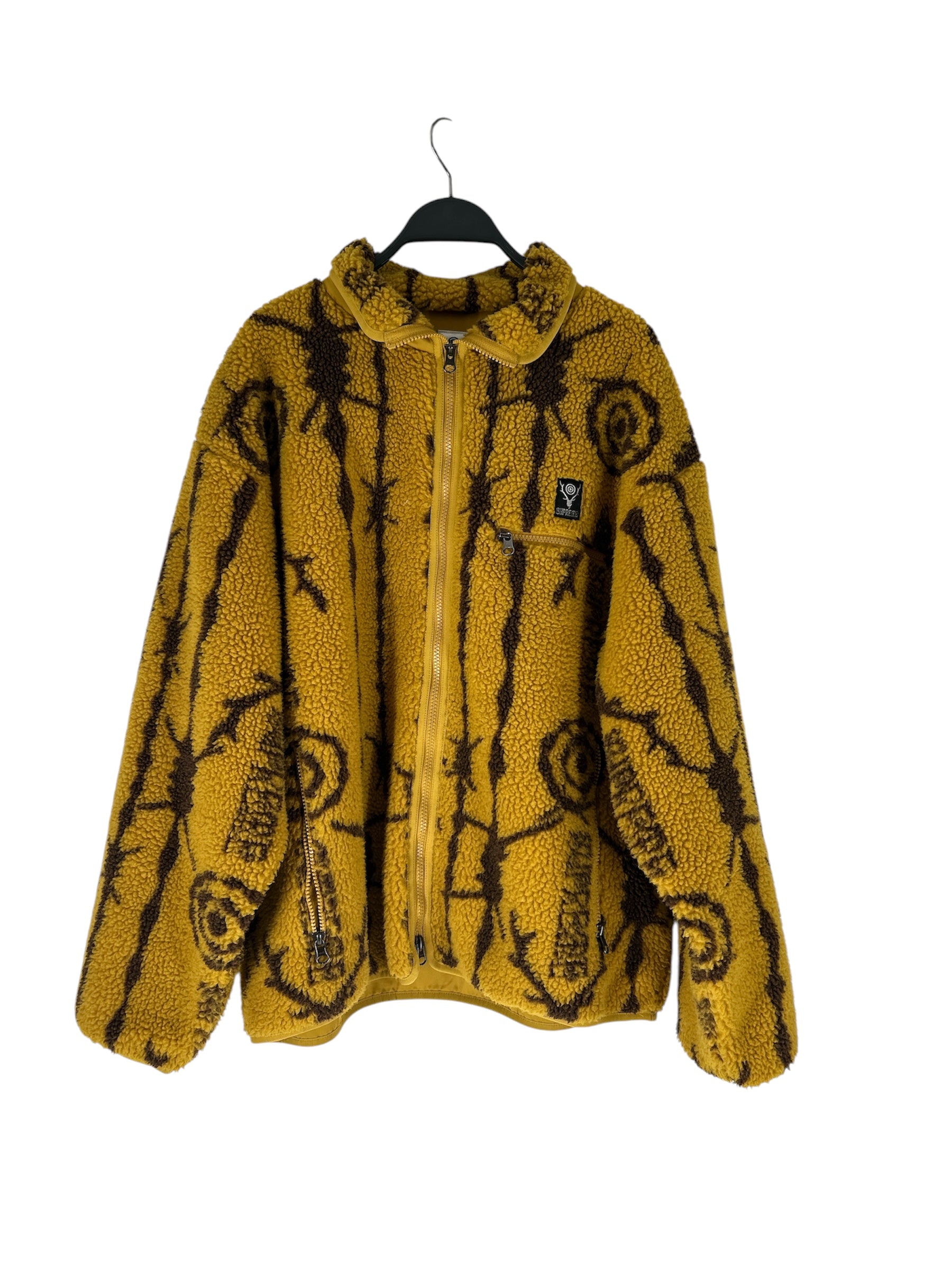 Supreme/South2 West8(S2W8)/Jacket/L/Polyester/GLD/All Over Print/BROWN SWRL/ LINES view 1