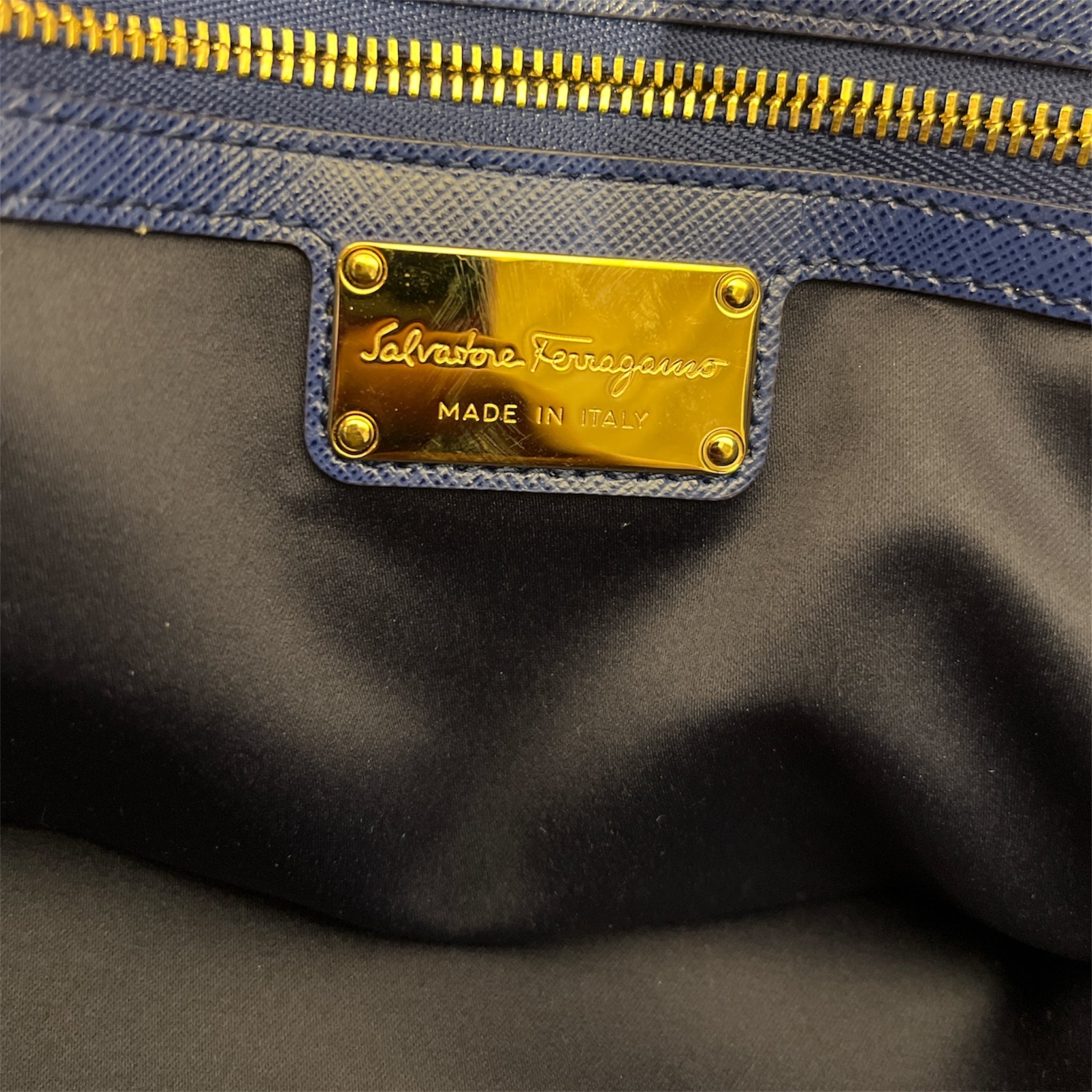 Salvatore Ferragamo/Hand Bag/Leather/BLU/CHAIN LINK SAFFIANO view 5