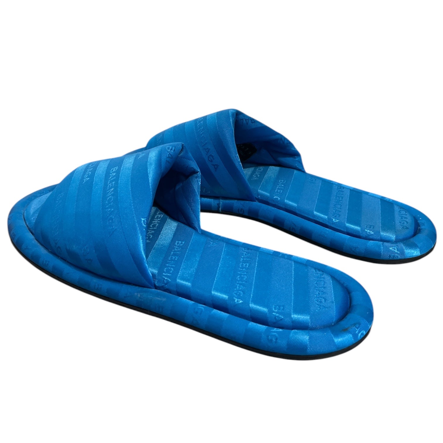 BALENCIAGA/Sandals/US 9.5/Stripe/BLU/Satin Balenci Hotel Slippers view 2