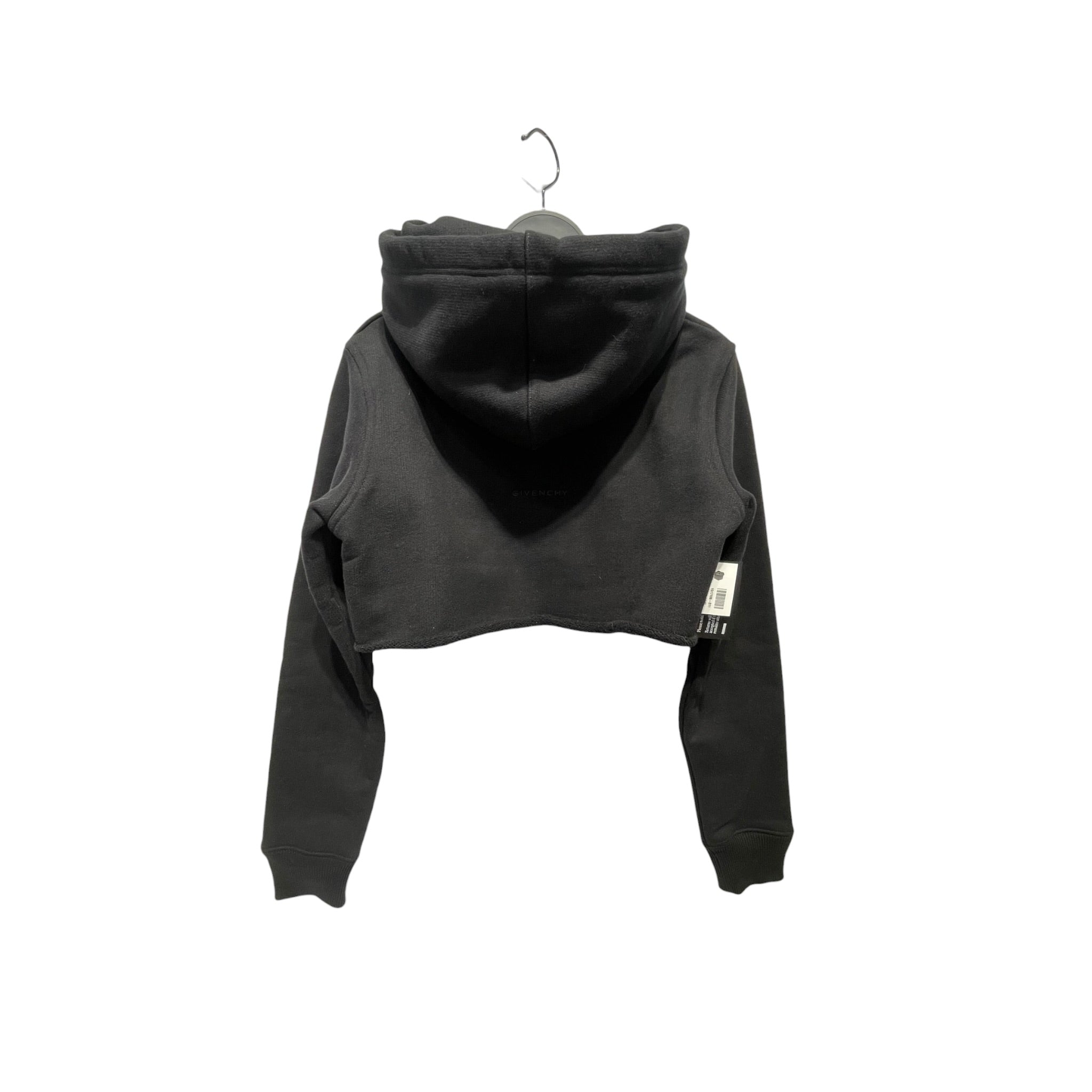 GIVENCHY/Hoodie/XS/Cotton/BLK/cropped w/ embroidered logo view 2