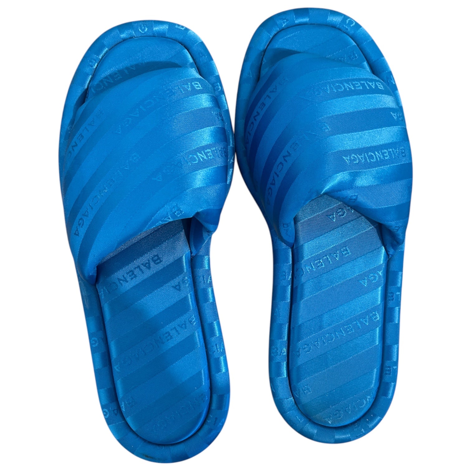 BALENCIAGA/Sandals/US 9.5/Stripe/BLU/Satin Balenci Hotel Slippers view 3