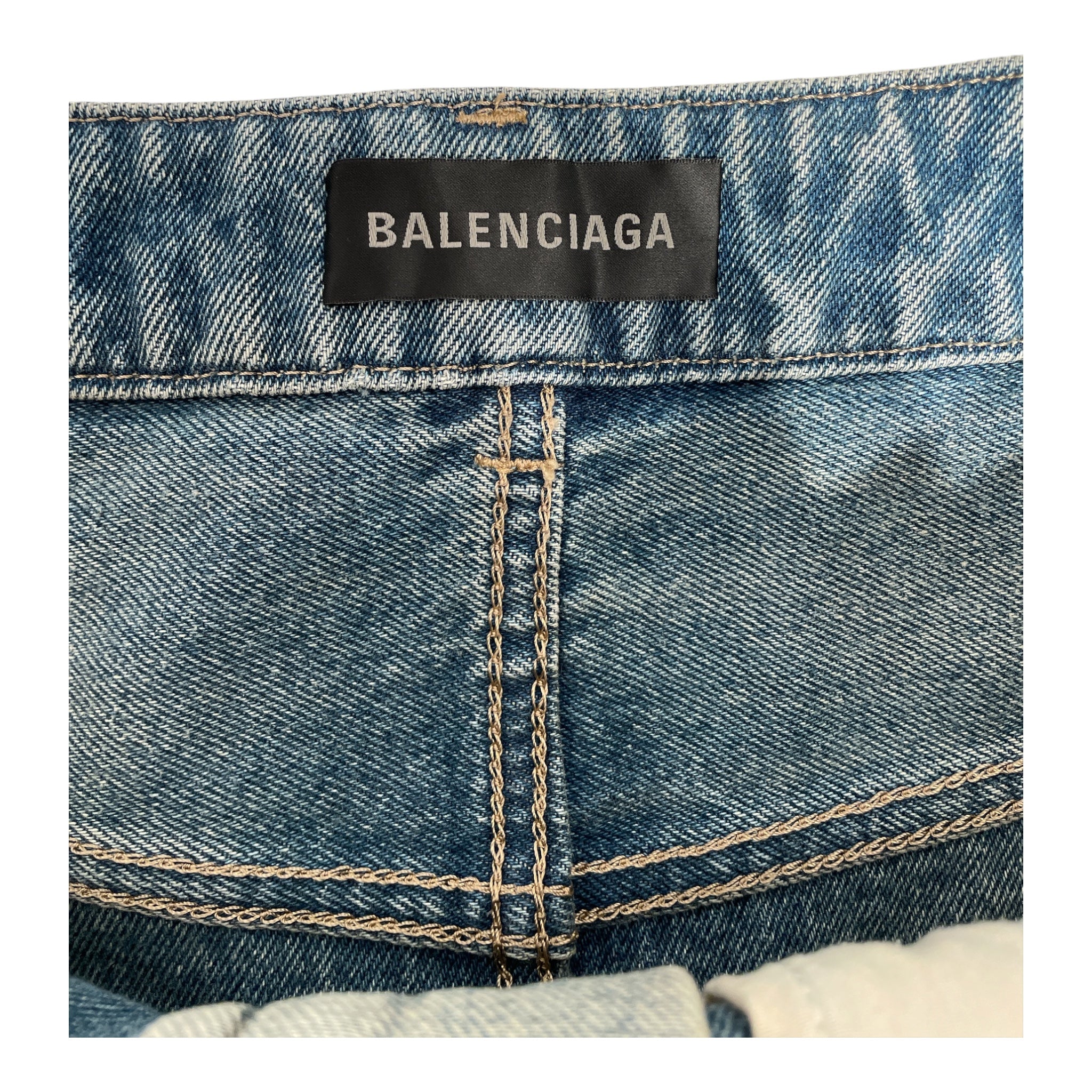 BALENCIAGA/Skirt/38/Denim/IDG/Midi Length/LIGHT WASH KHK TAG view 3