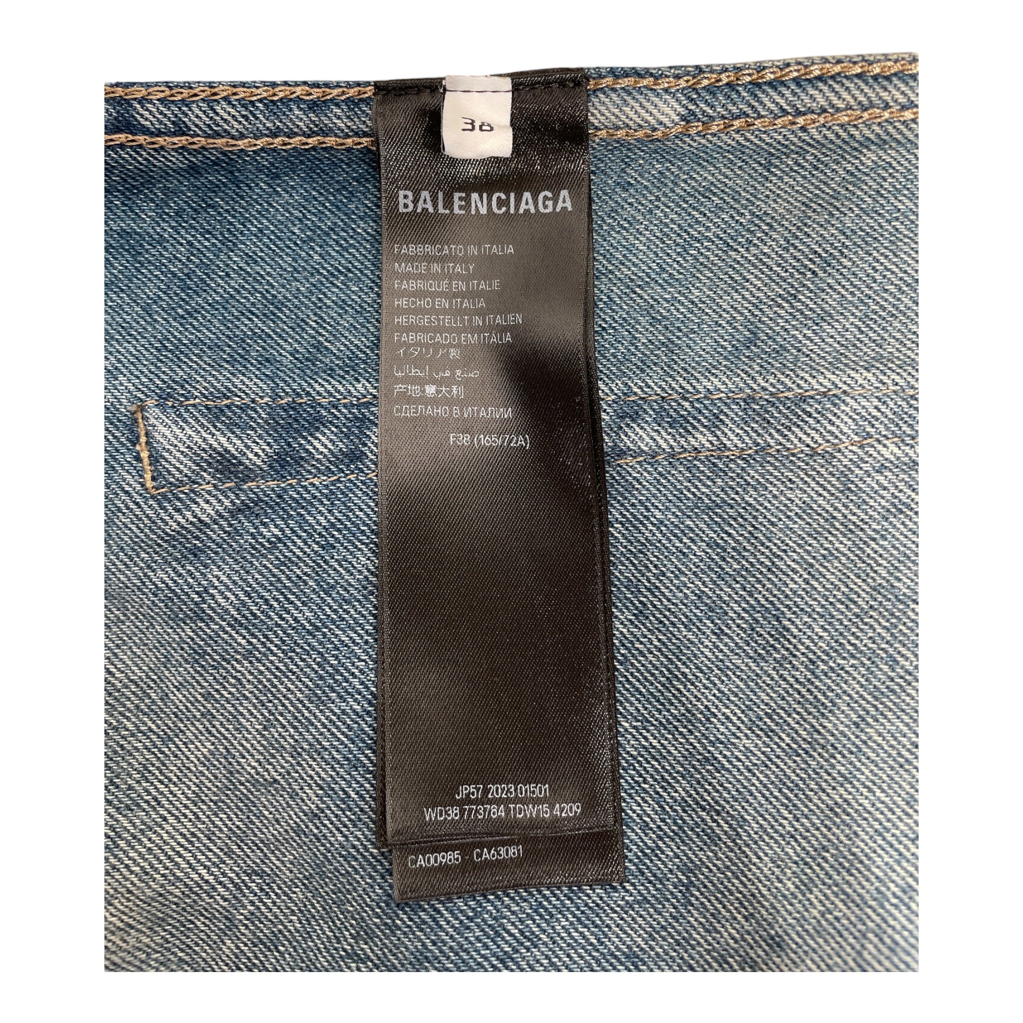 BALENCIAGA/Skirt/38/Denim/IDG/Midi Length/LIGHT WASH KHK TAG view 4