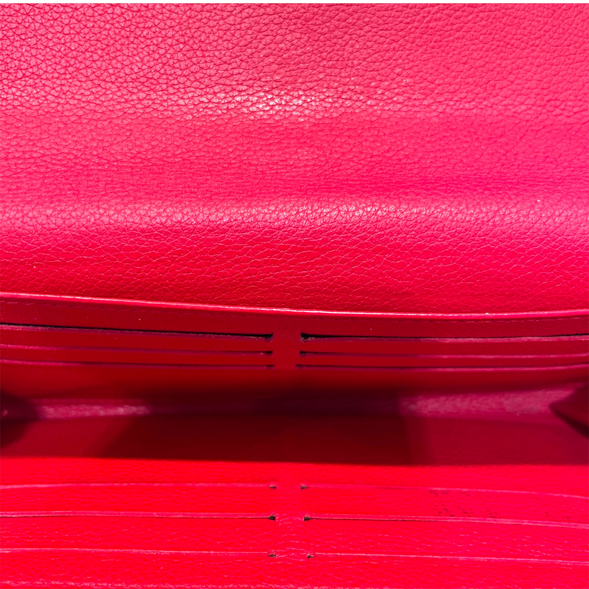 LOUIS VUITTON/Long Wallet/Leather/RED/Double V view 5
