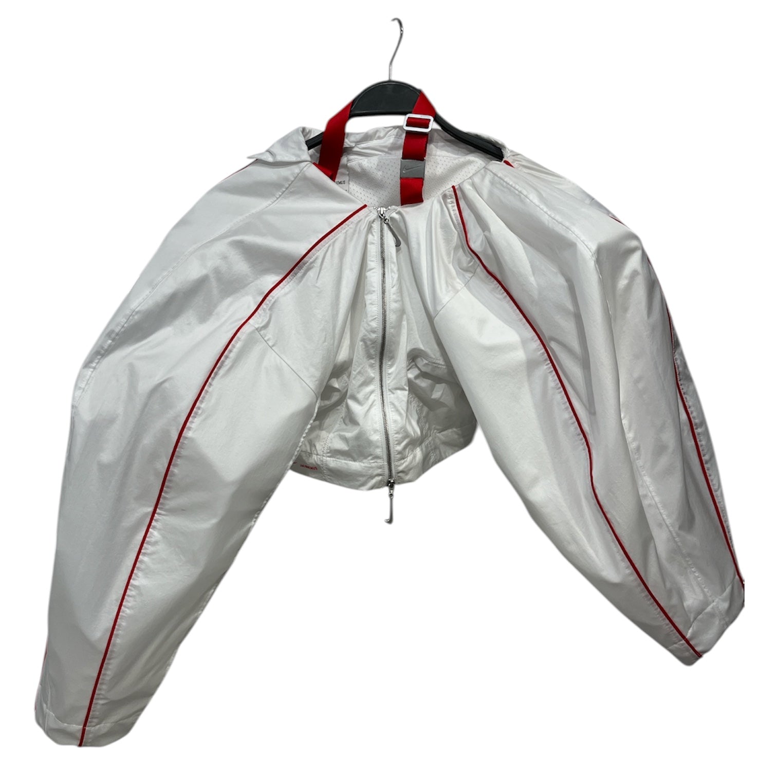 JACQUEMUS/NIKE/Leather Jkt/XXS/Nylon/WHT/CROPPED W RED LINING view 1