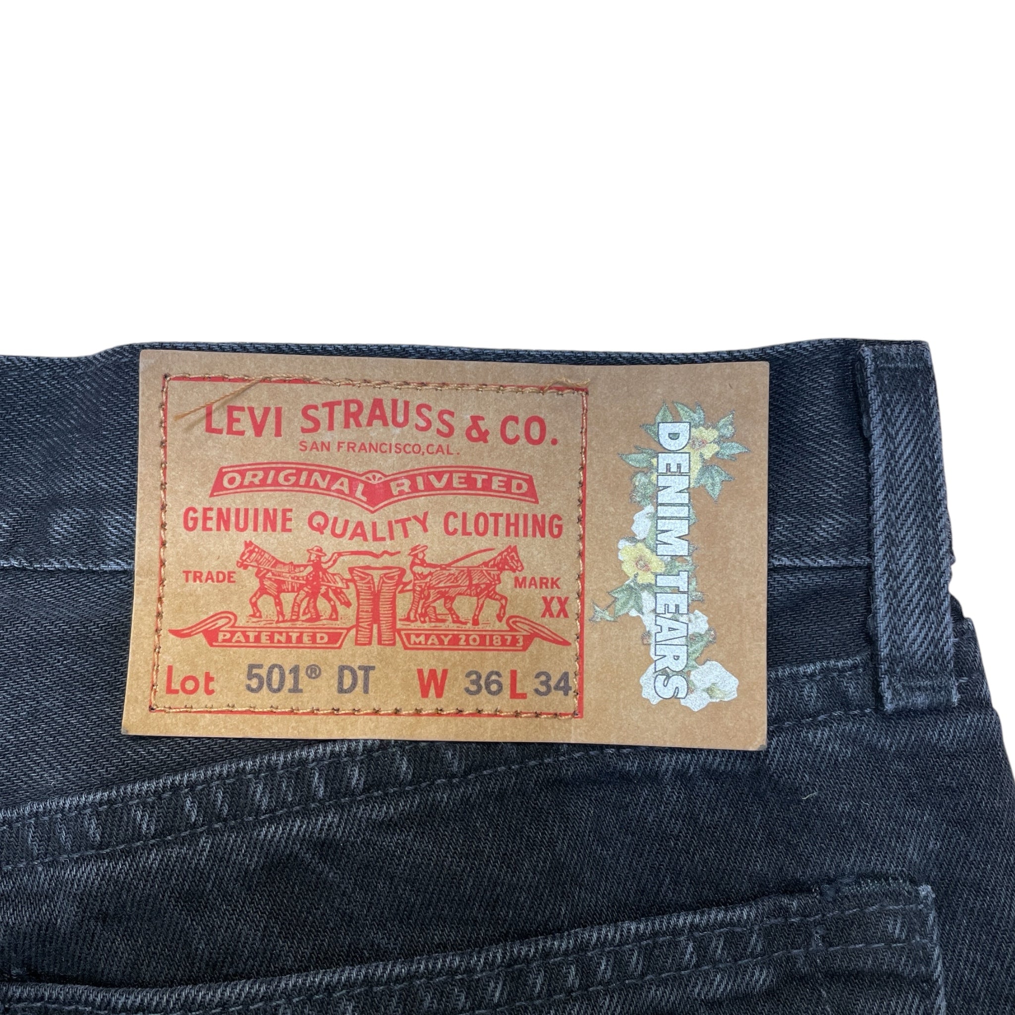 DENIM TEARS/Pants/36/Cotton/BLK/plain jane blk view 3