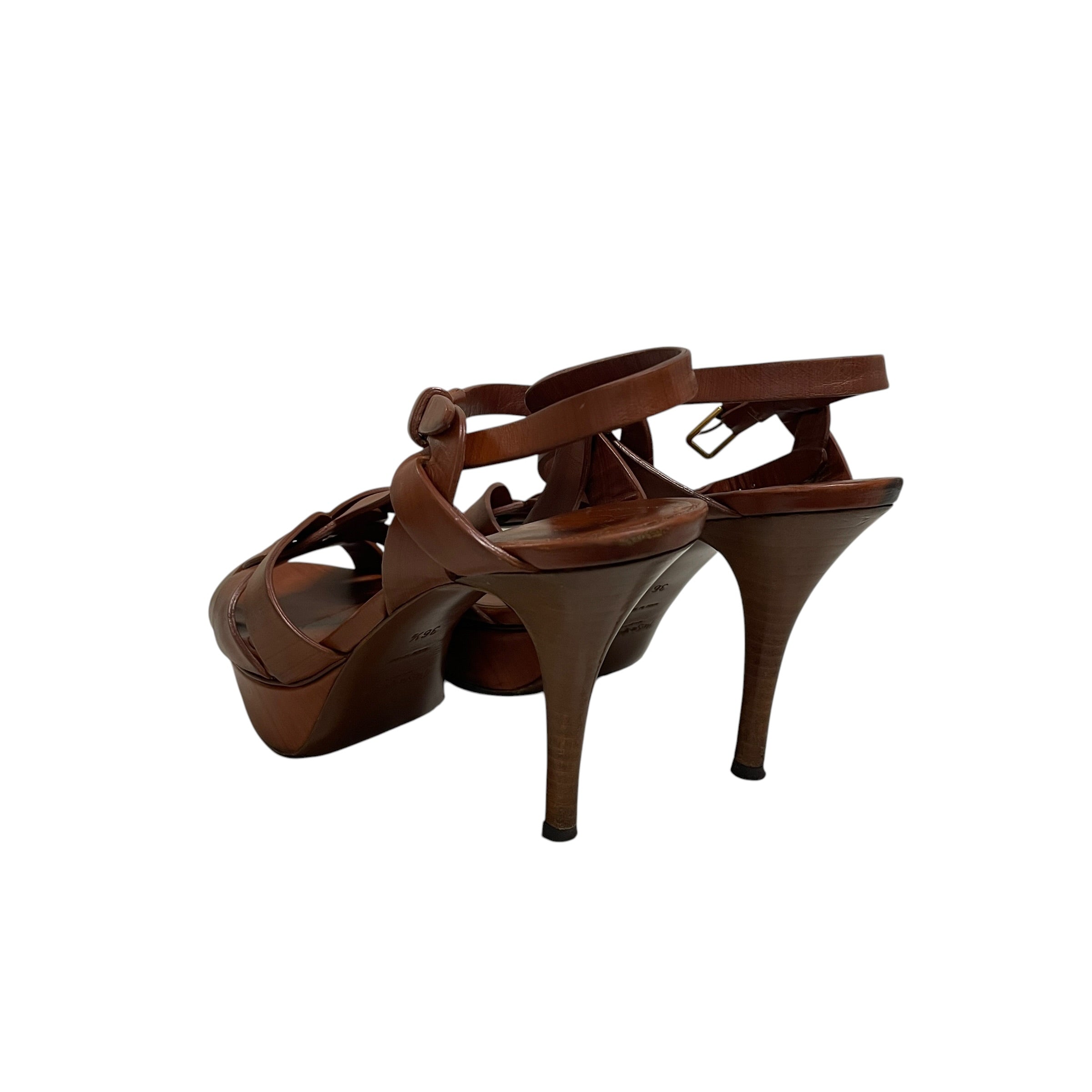 YVES SAINT LAURENT/Heels/US 6.5/Leather/BRW/BRWN HEEL view 2
