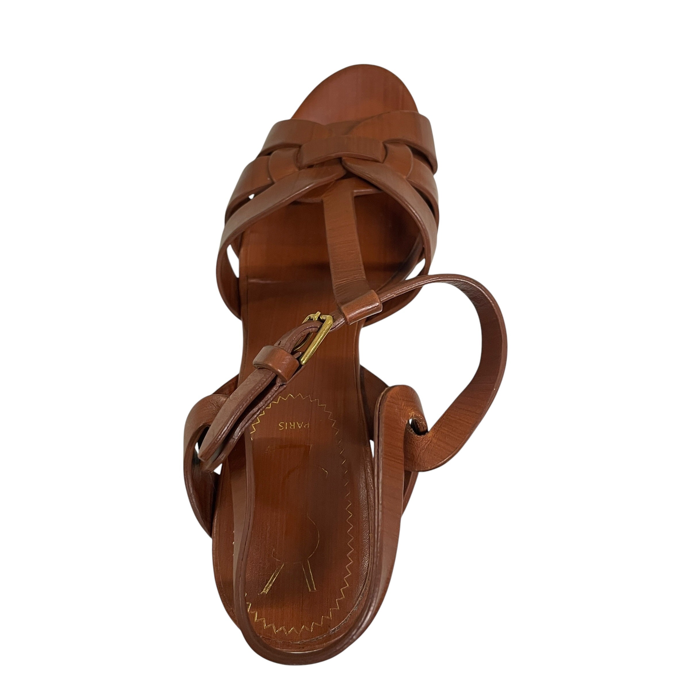 YVES SAINT LAURENT/Heels/US 6.5/Leather/BRW/BRWN HEEL view 3