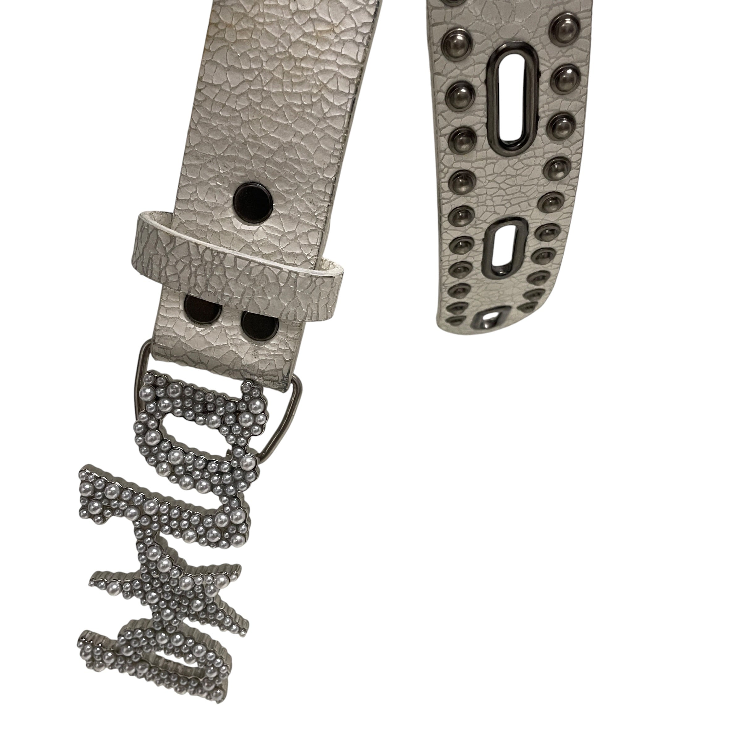 BELACARTES/Belt/Leather/WHT/M's/"B*LA" BUCKLE/STUDS view 2
