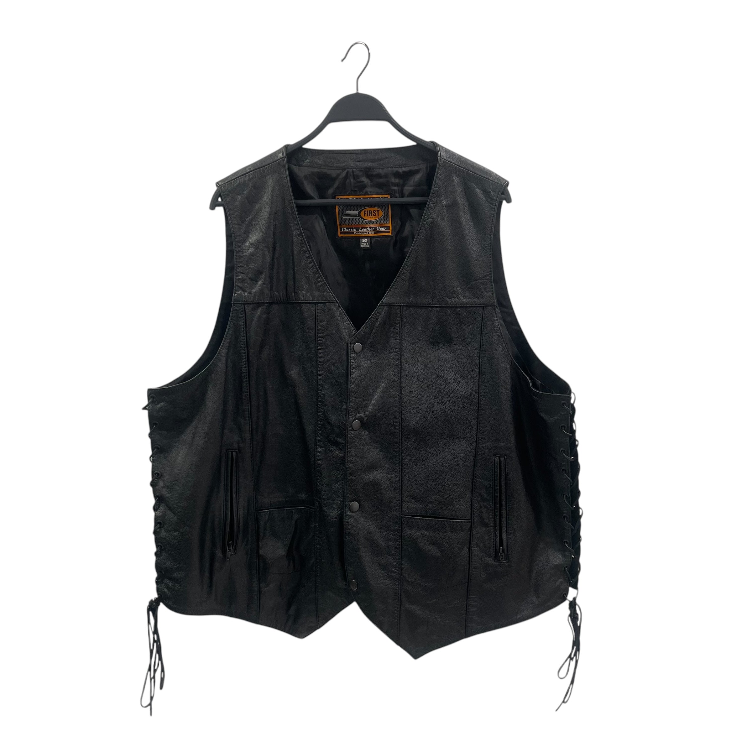 Vintage/Vest/XXXXXL/Leather/BLK/MOTERCYLCE VEST/PO M12 7061 view 1