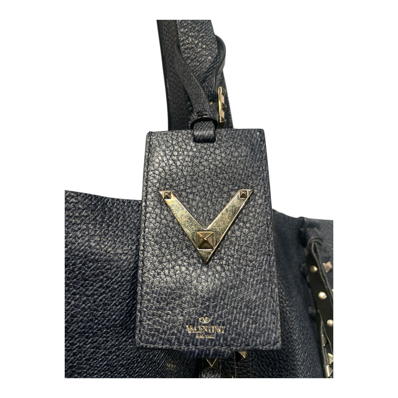 VALENTINO GARAVANI/Tote Bag/Leather/NVY/