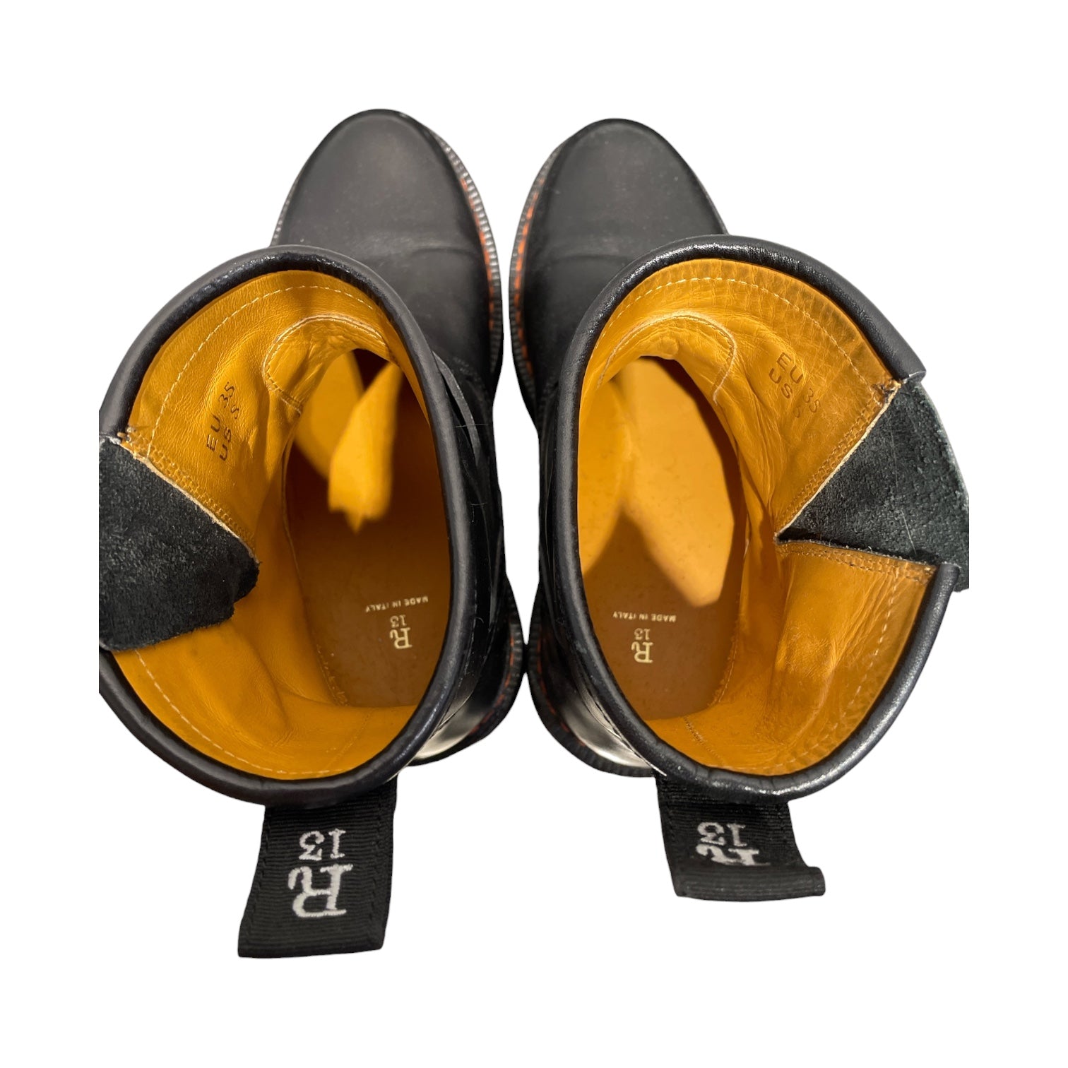 R13/Boots/EU 35/Leather/BLK/BUCKLE OVER RED STITCHING view 3