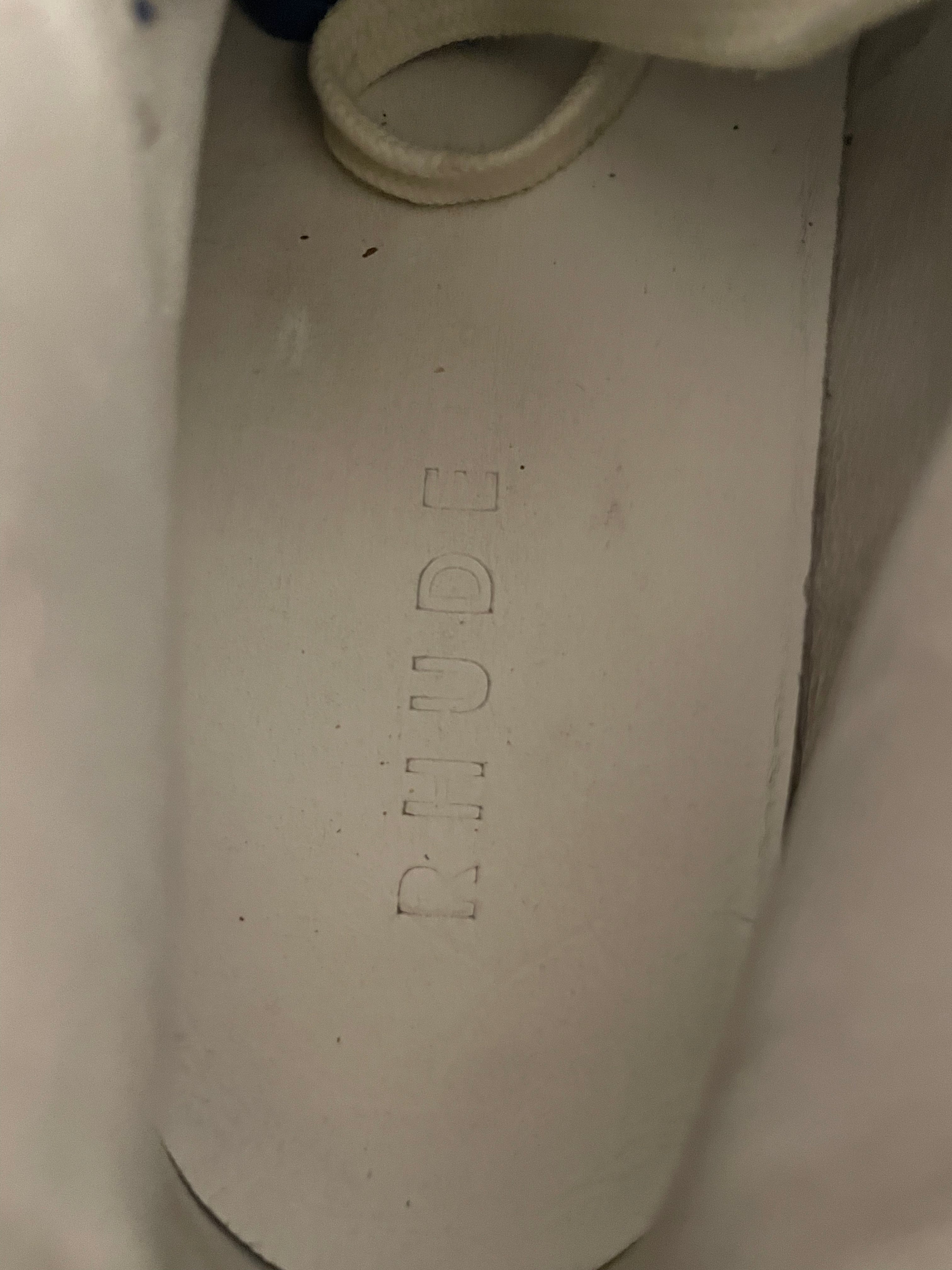 RHUDE/Hi-Sneakers/US 7/Leather/WHT/U-Tip/WHT-BLU view 3