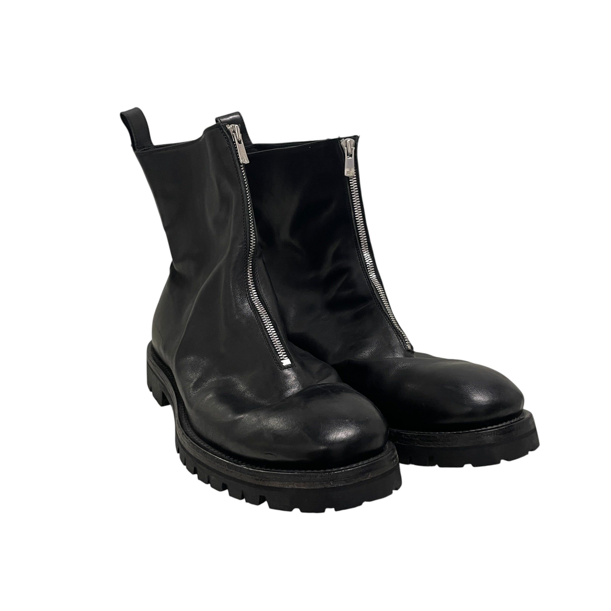 OFFICINE CREATIVE/vibram/Boots/US 13/Leather/BLK/FRONT ZIP view 1