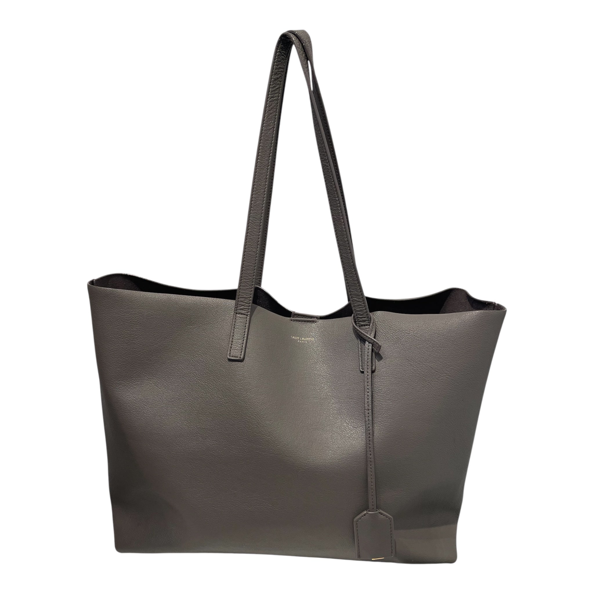 SAINT LAURENT/Tote Bag/Leather/GRY/leather large tote view 1