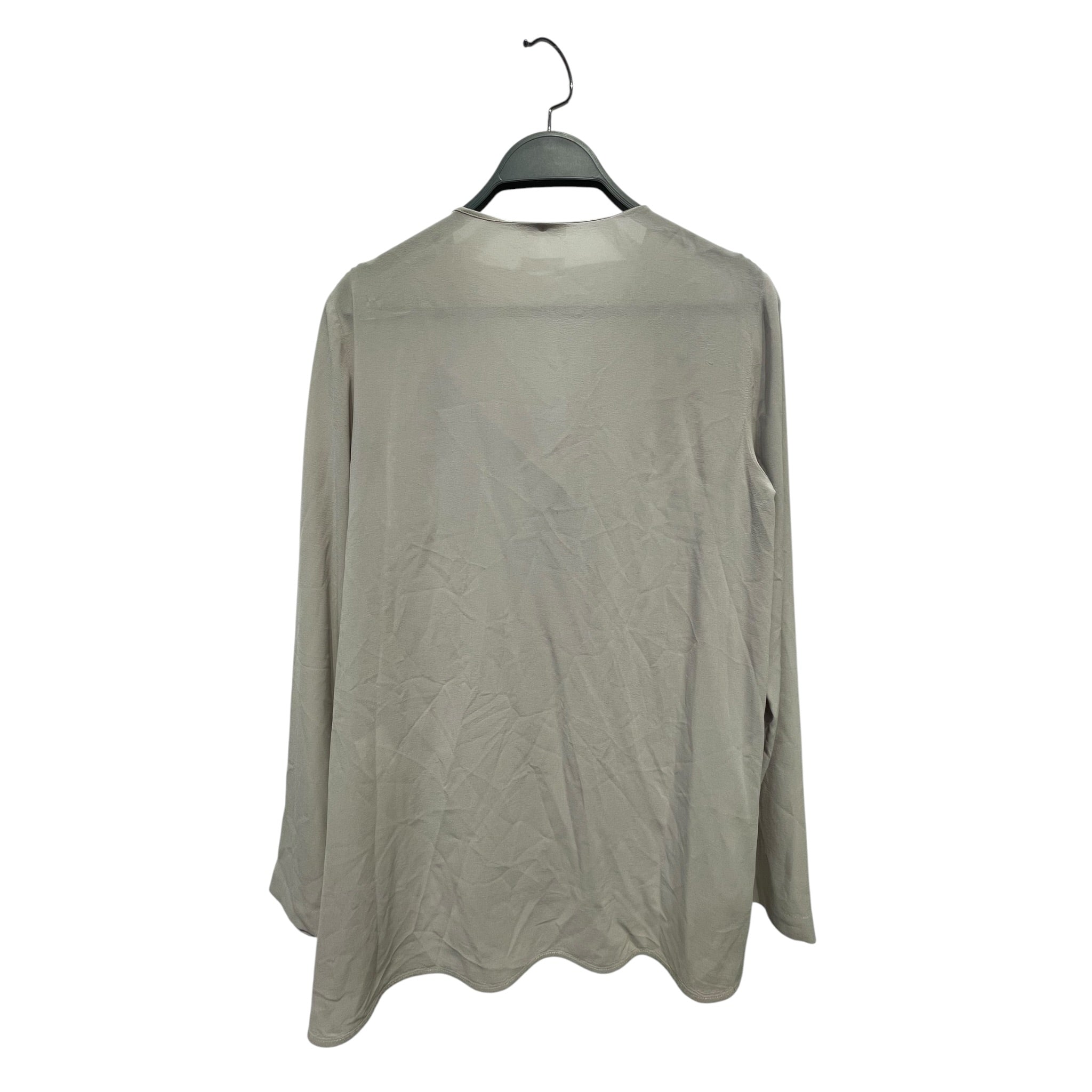 BRUNELLO CUCINELLI/LS Blouse/XS/Silk/GRY/single beaded pocket view 2