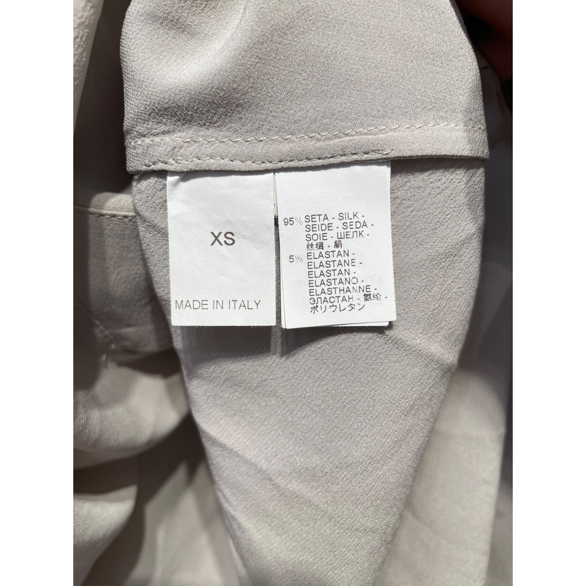 BRUNELLO CUCINELLI/LS Blouse/XS/Silk/GRY/single beaded pocket view 4