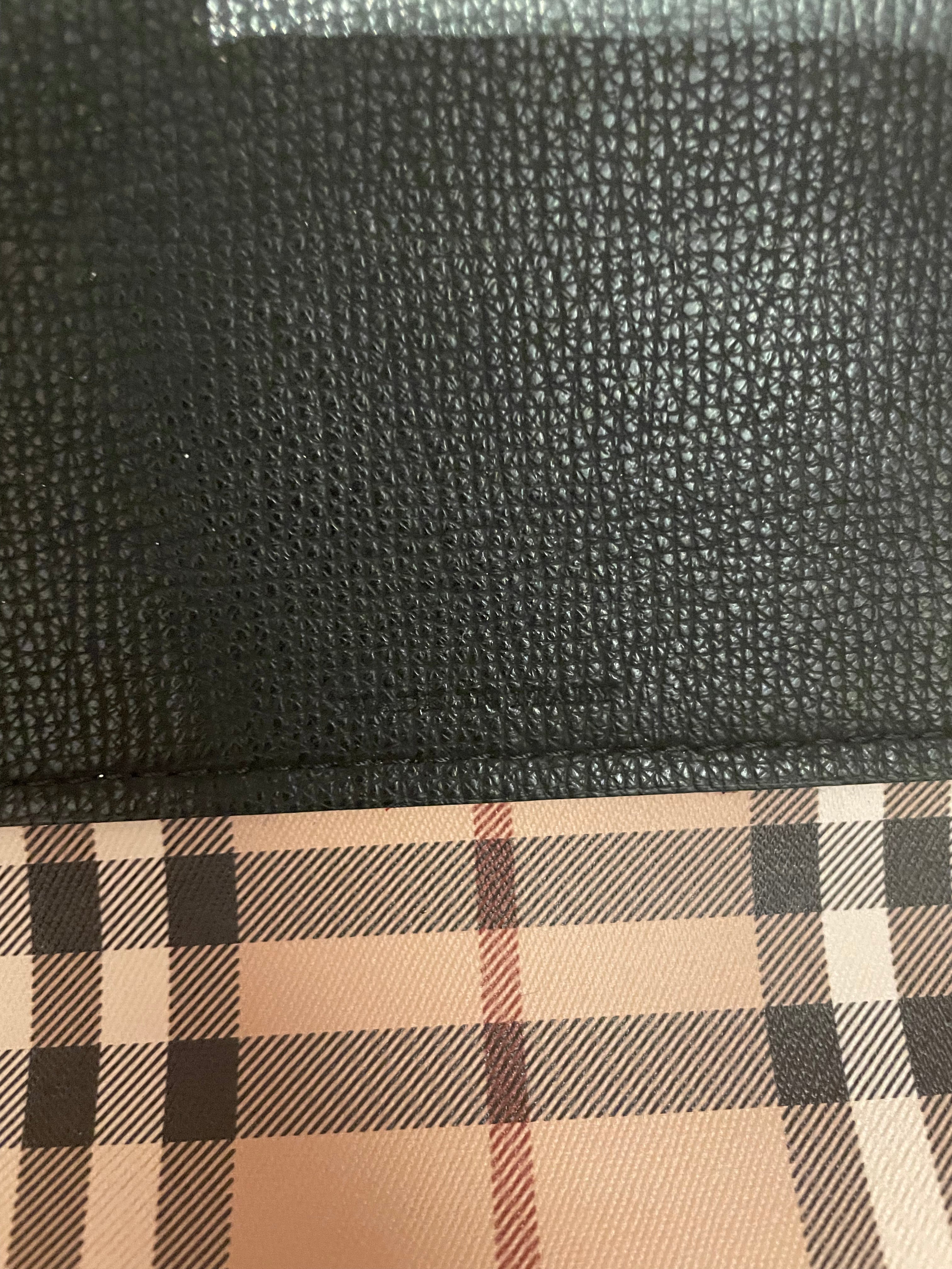 BURBERRY LONDON/Hand Bag/Leather/BLK/plaid interior reversible view 6