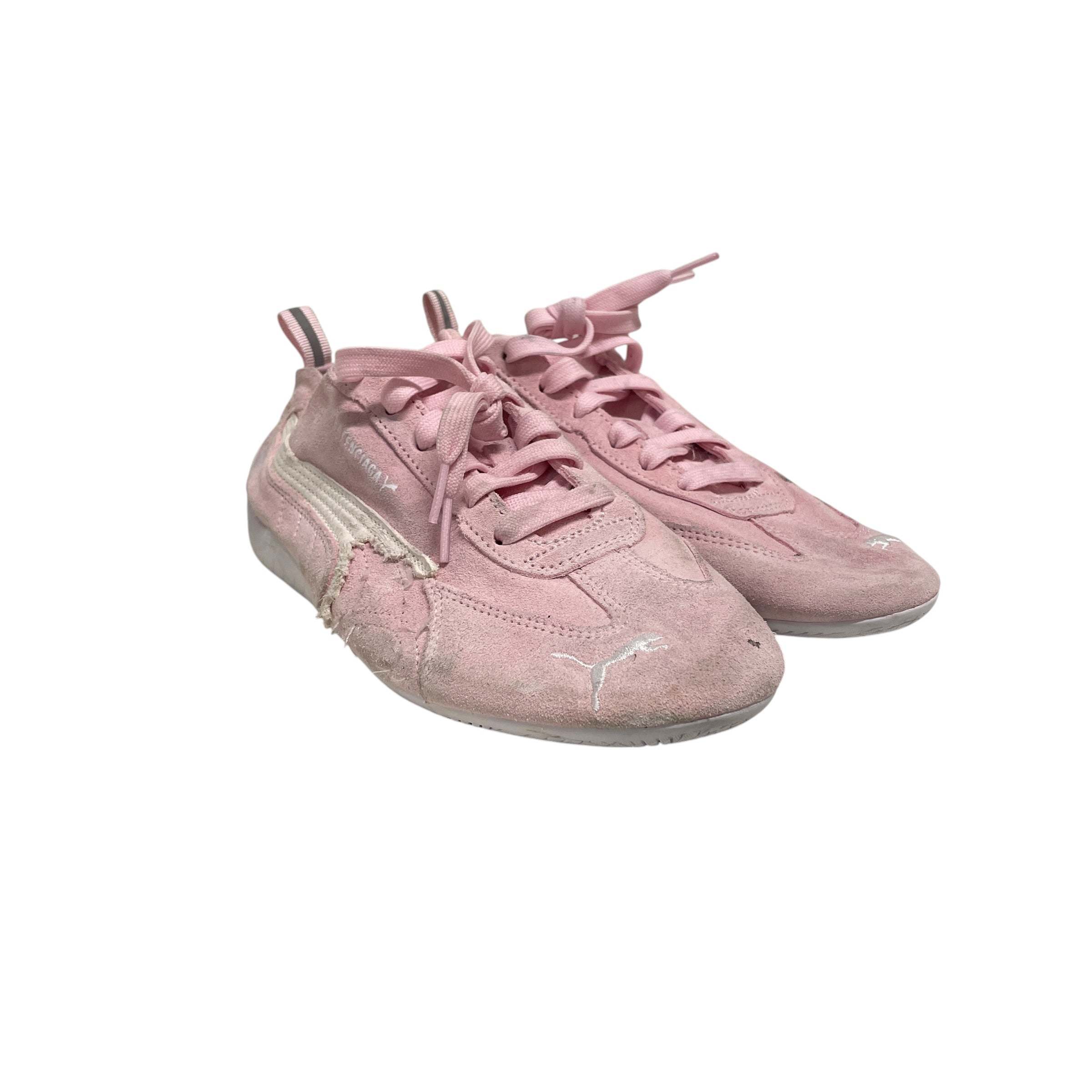 BALENCIAGA/Low-Sneakers/US 7.5/Cotton/PNK/distressed view 1