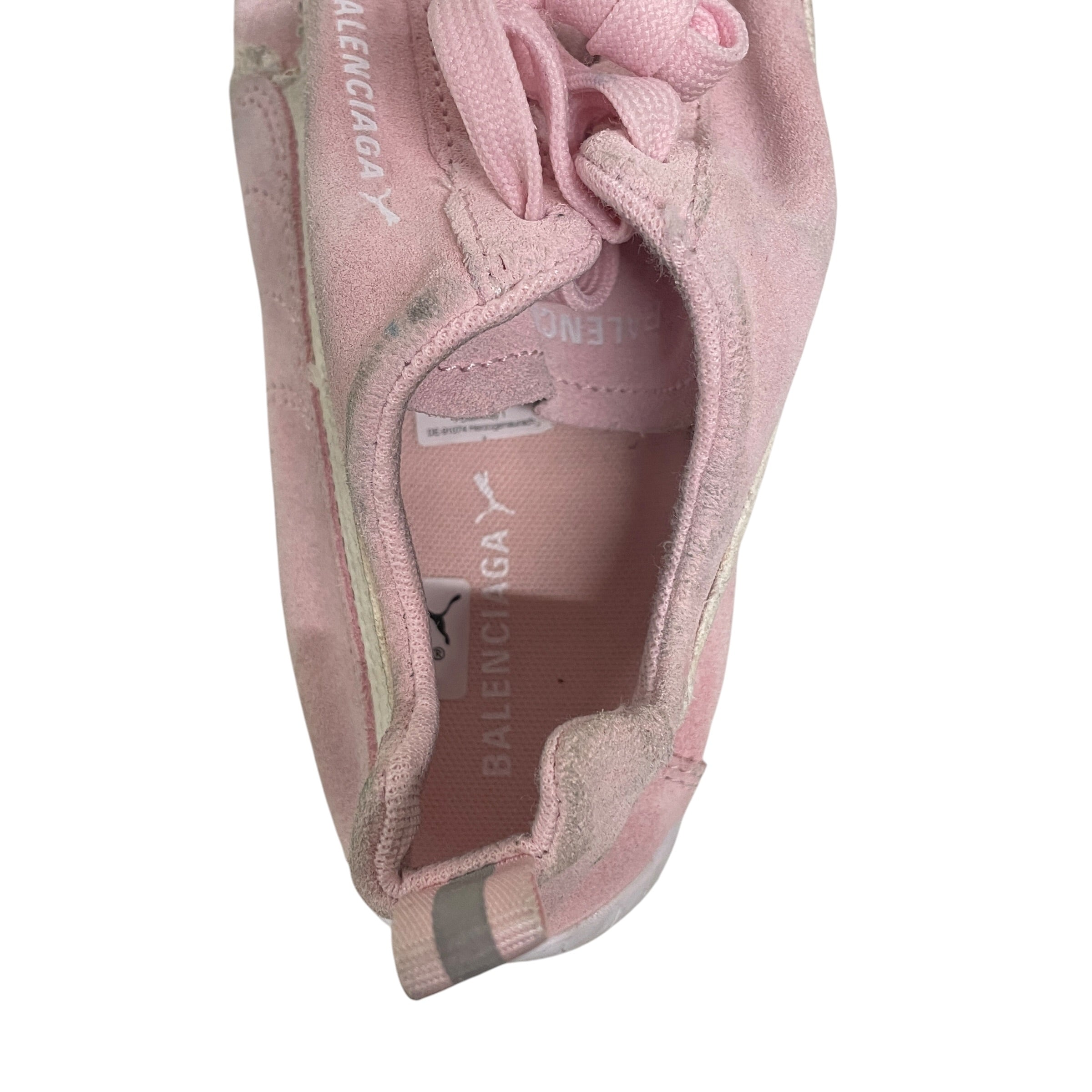 BALENCIAGA/Low-Sneakers/US 7.5/Cotton/PNK/distressed view 3