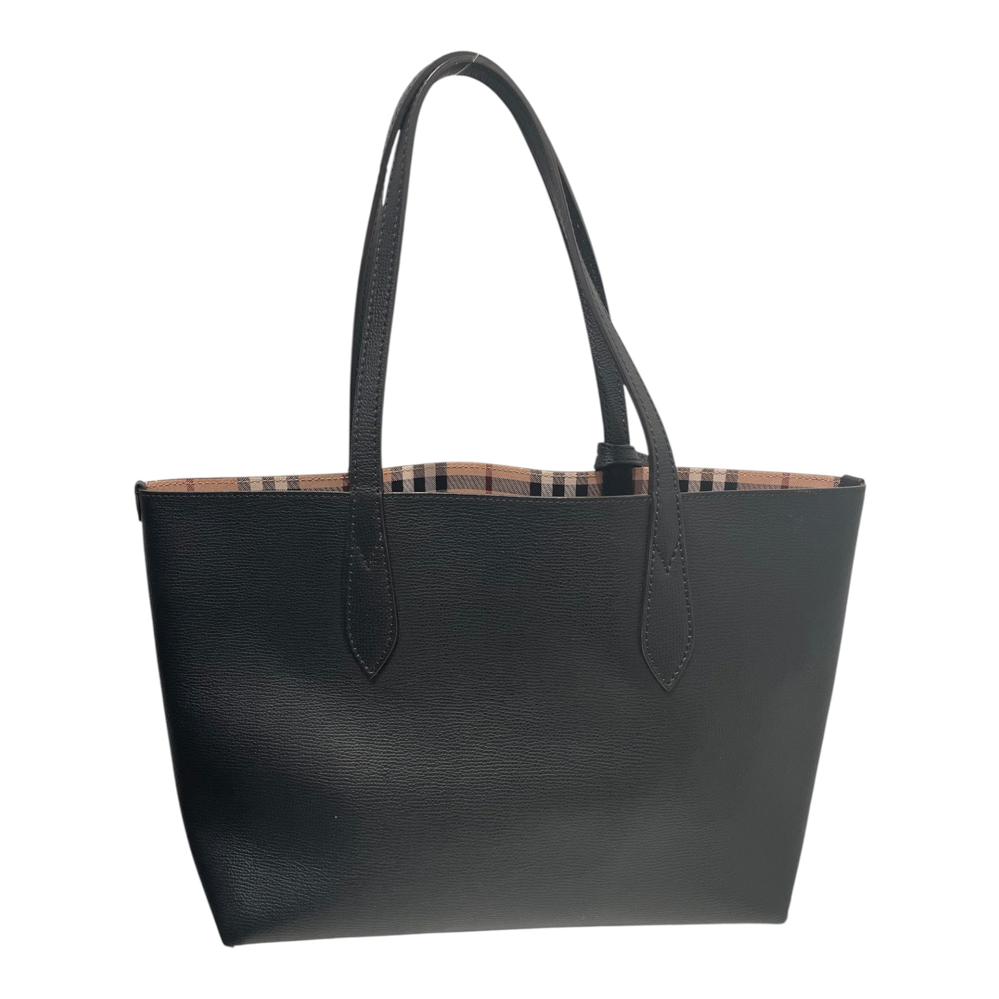 BURBERRY LONDON/Hand Bag/Leather/BLK/plaid interior reversible view 2