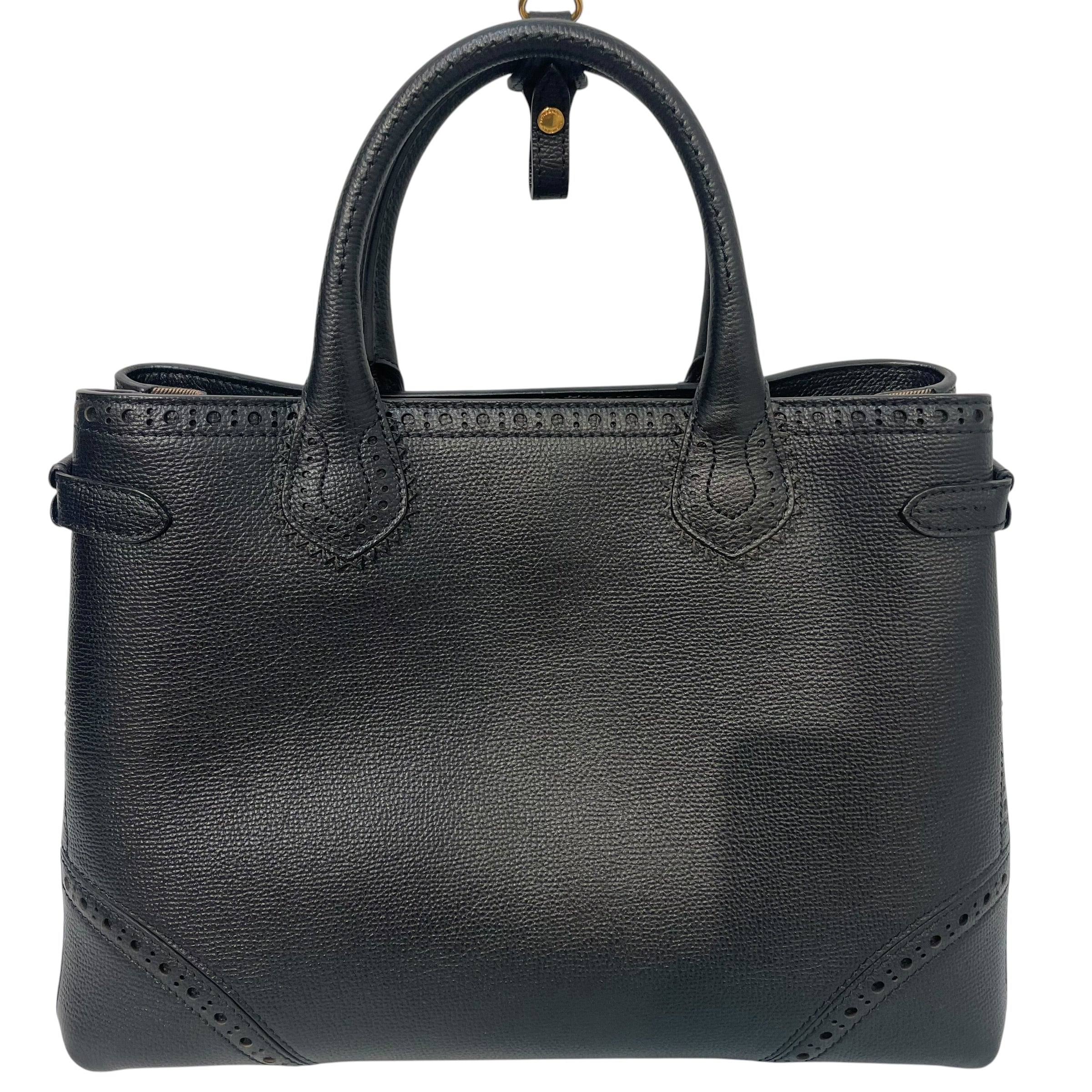 BURBERRY/Hand Bag/Leather/BLK/Brogue Banner Tote view 2