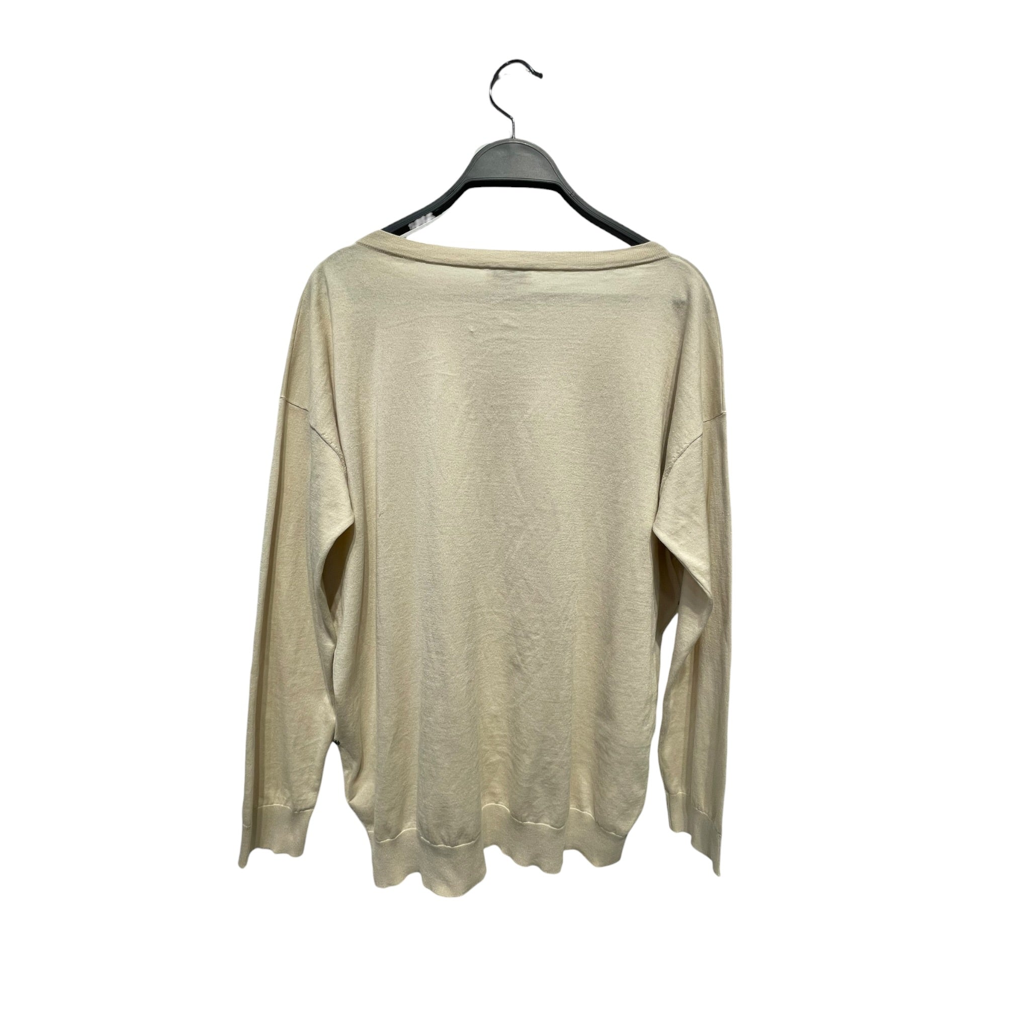 BRUNELLO CUCINELLI/Sweater/M/Cotton/BEG/three beaded stripes view 2