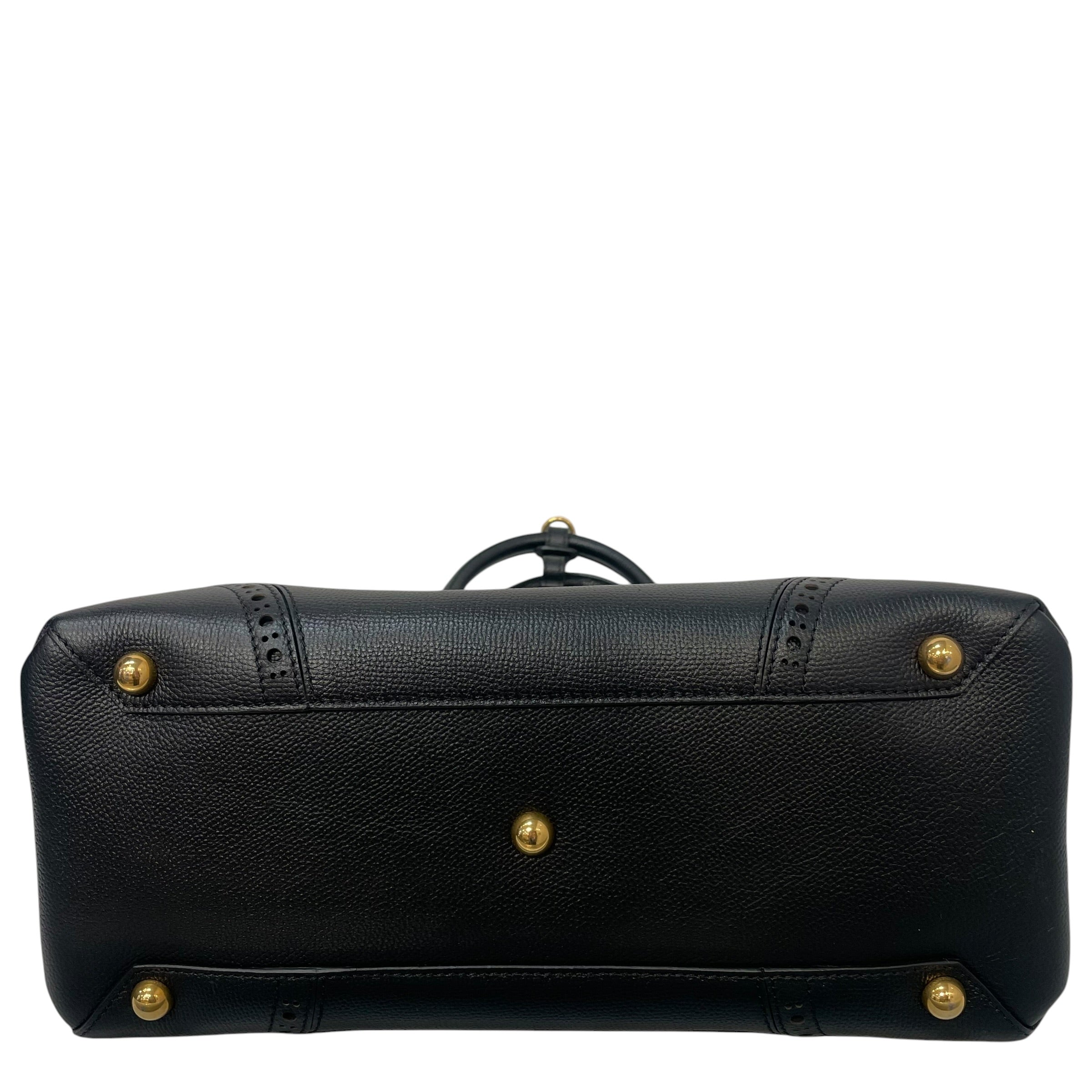 BURBERRY/Hand Bag/Leather/BLK/Brogue Banner Tote view 3