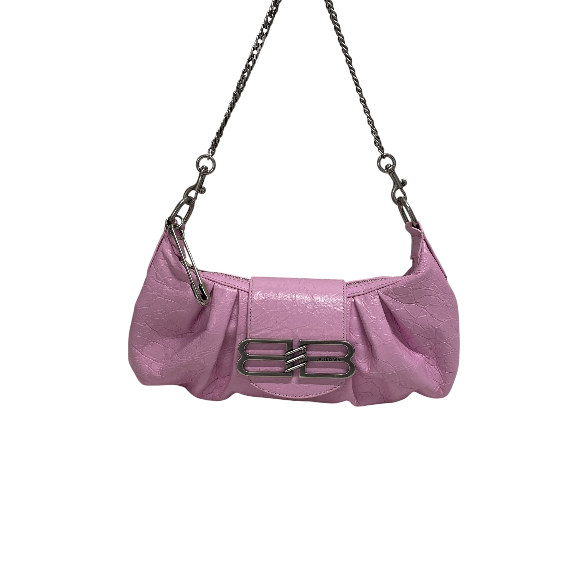 BALENCIAGA/Bag/Leather/PNK/RUCHED/ PAMELA/ SLV HARDWARE view 1