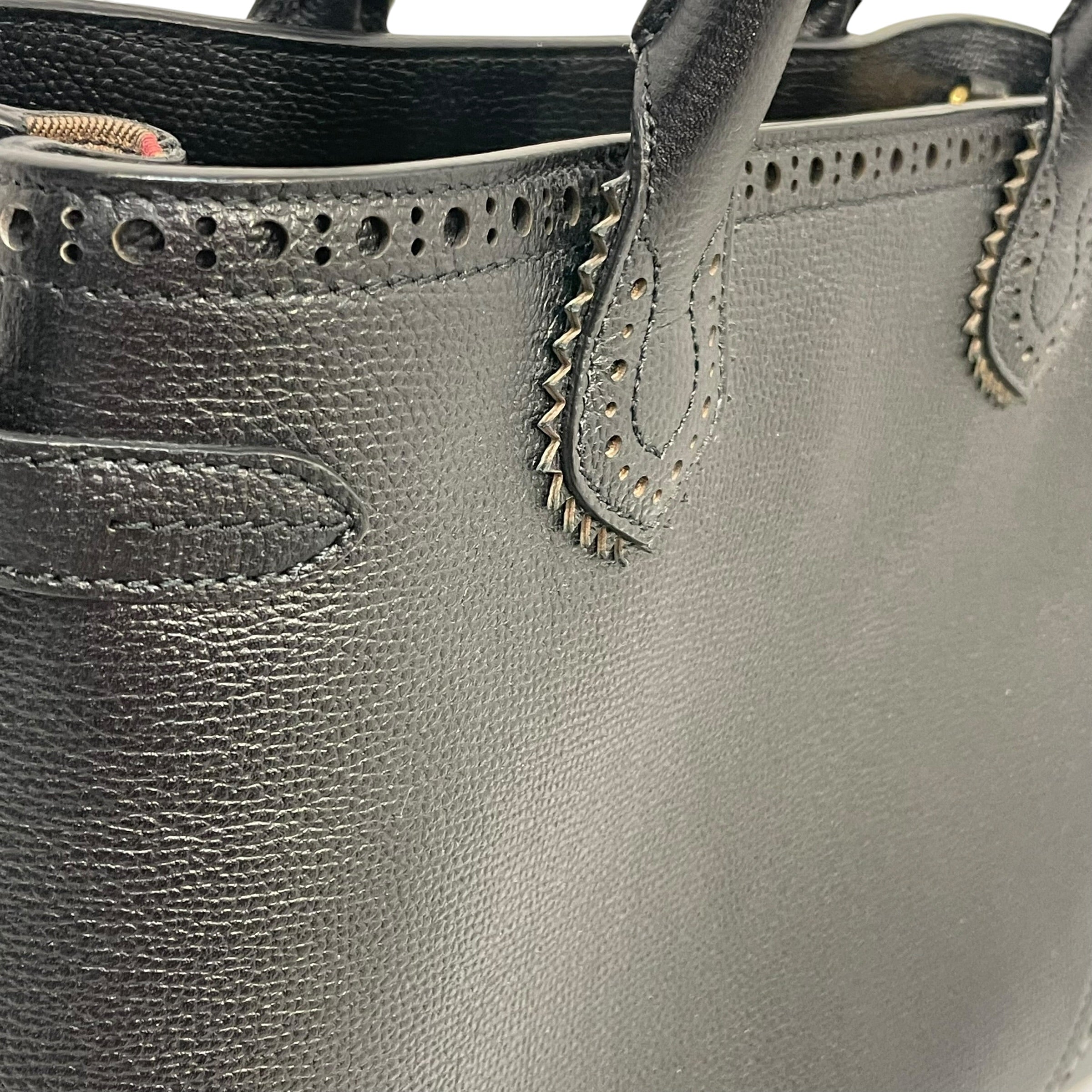 BURBERRY/Hand Bag/Leather/BLK/Brogue Banner Tote view 6