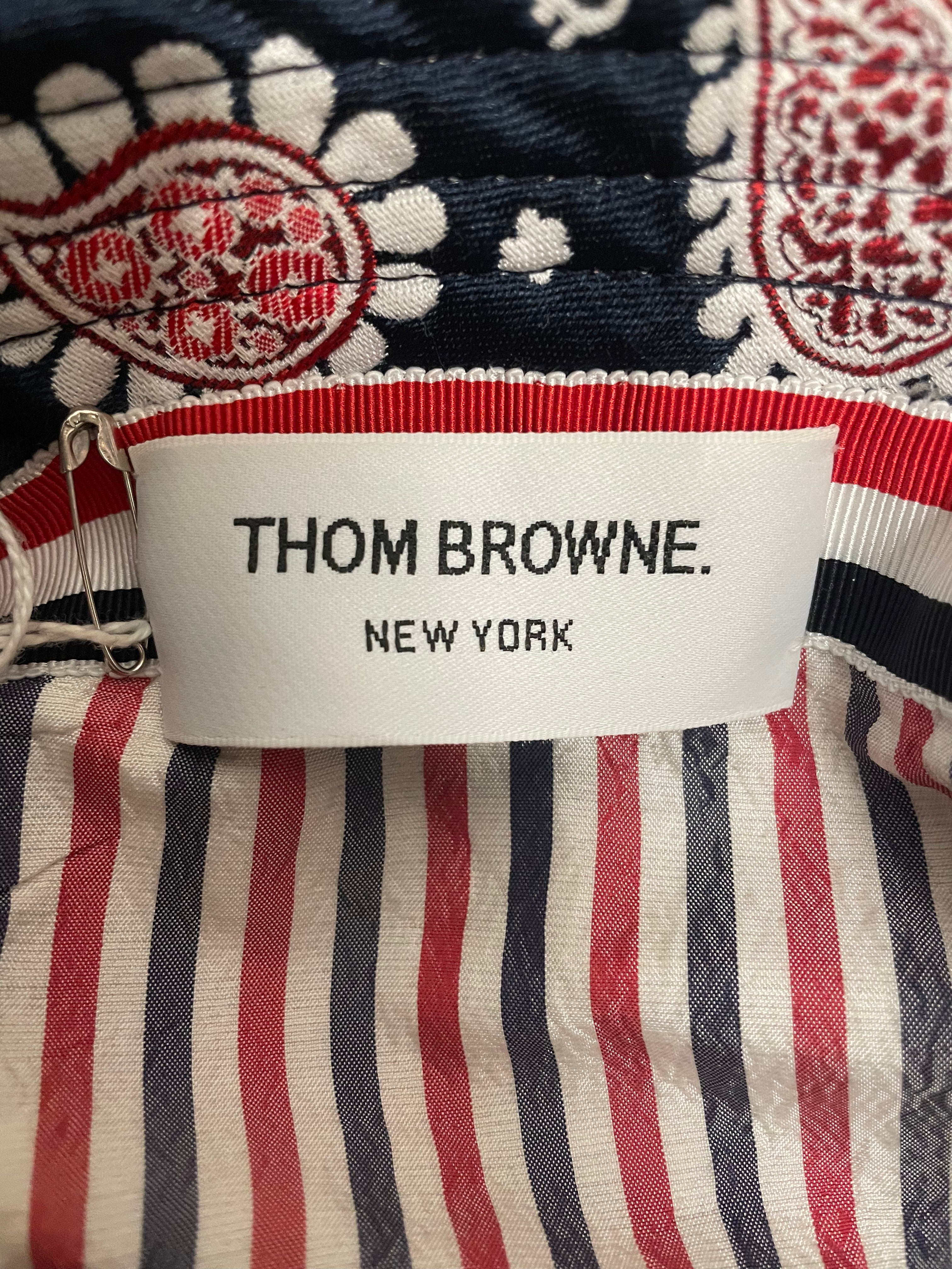 THOM BROWNE. NEW YORK/Bucket Hat/All Over Print/Cotton/MLT/drawstring bucket hat view 4