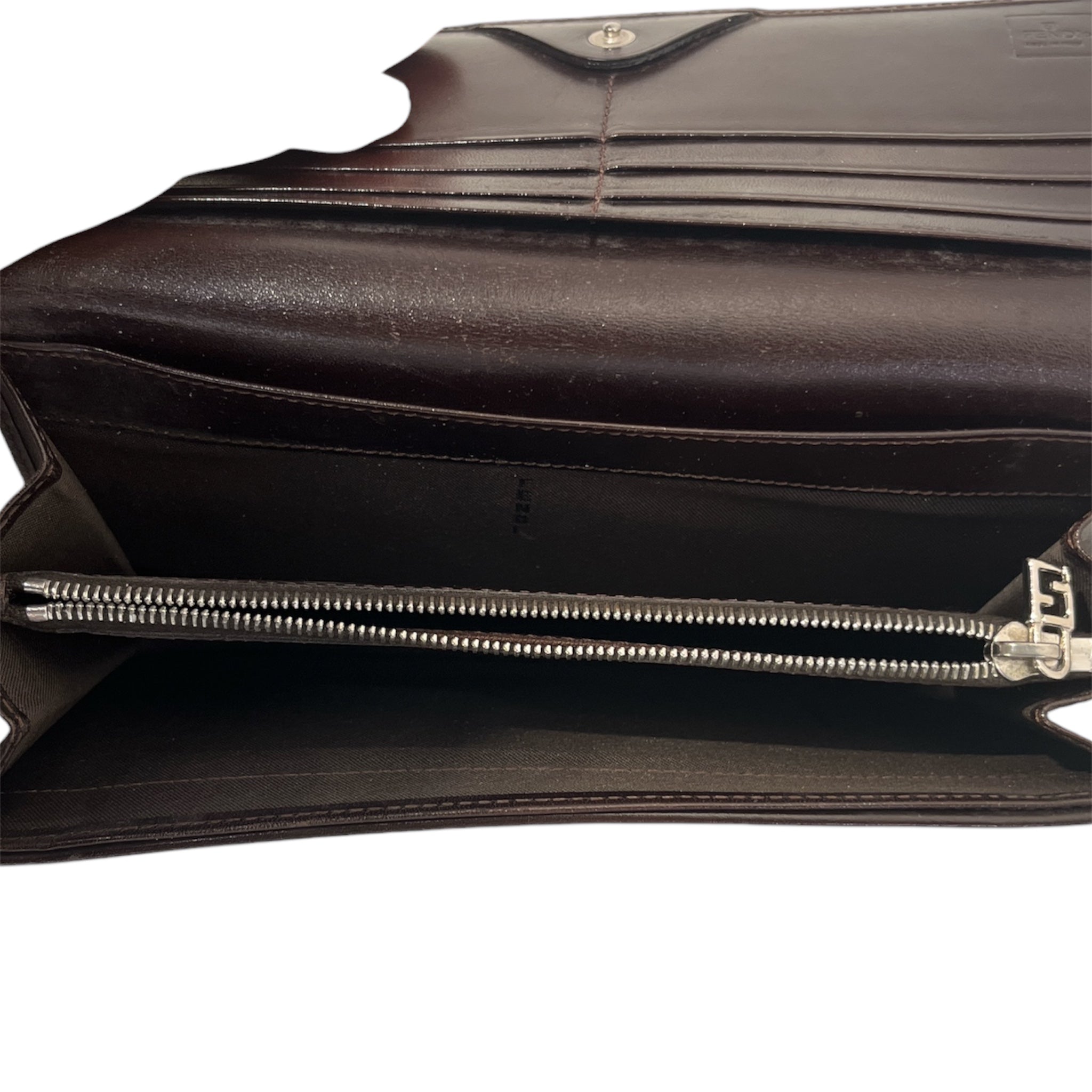 FENDI/Bifold Wallet/Monogram/Cotton/BRW/ZUCCA PATTERN LONG WALLET view 4