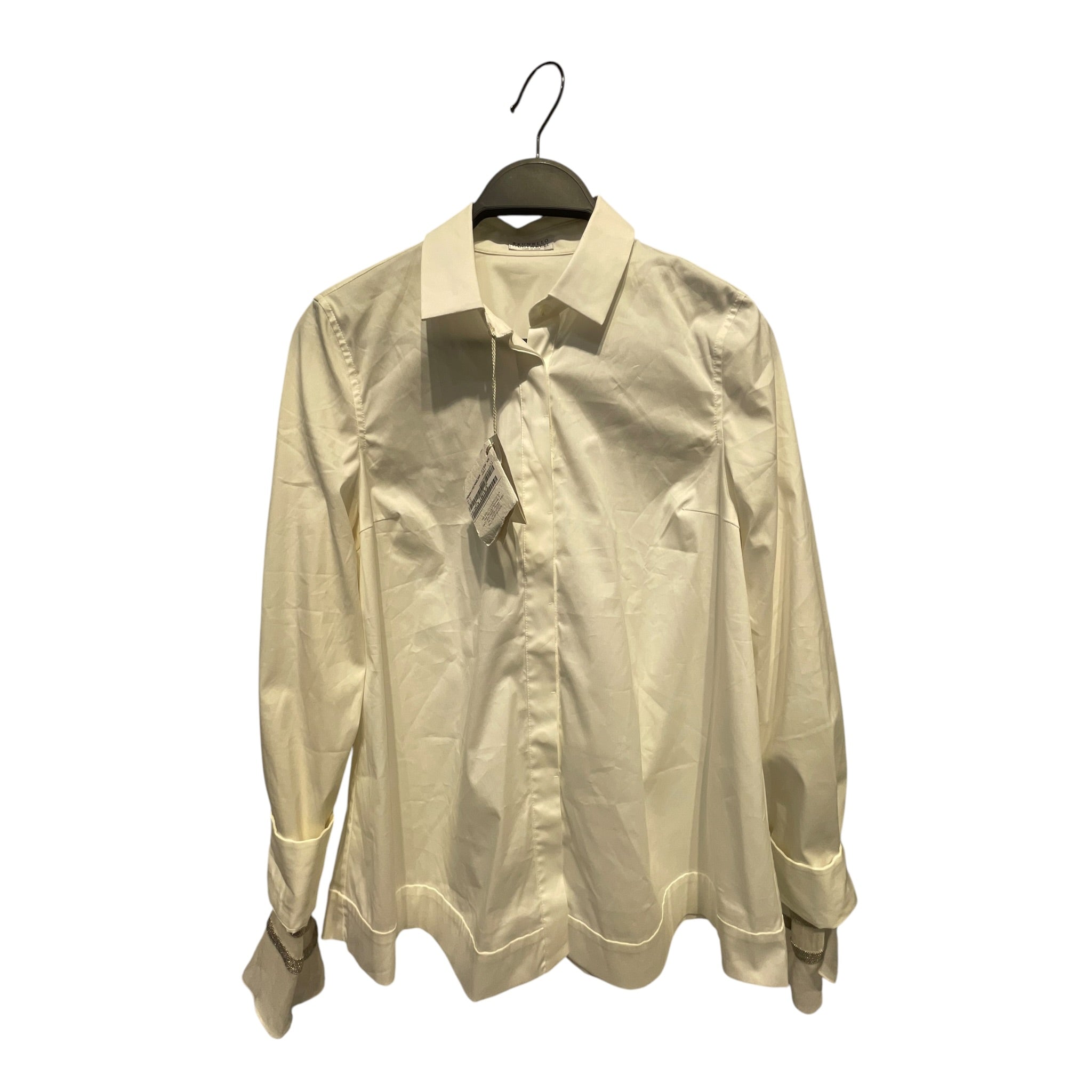 BRUNELLO CUCINELLI/LS Shirt/XS/Cotton/WHT/cuff details view 1