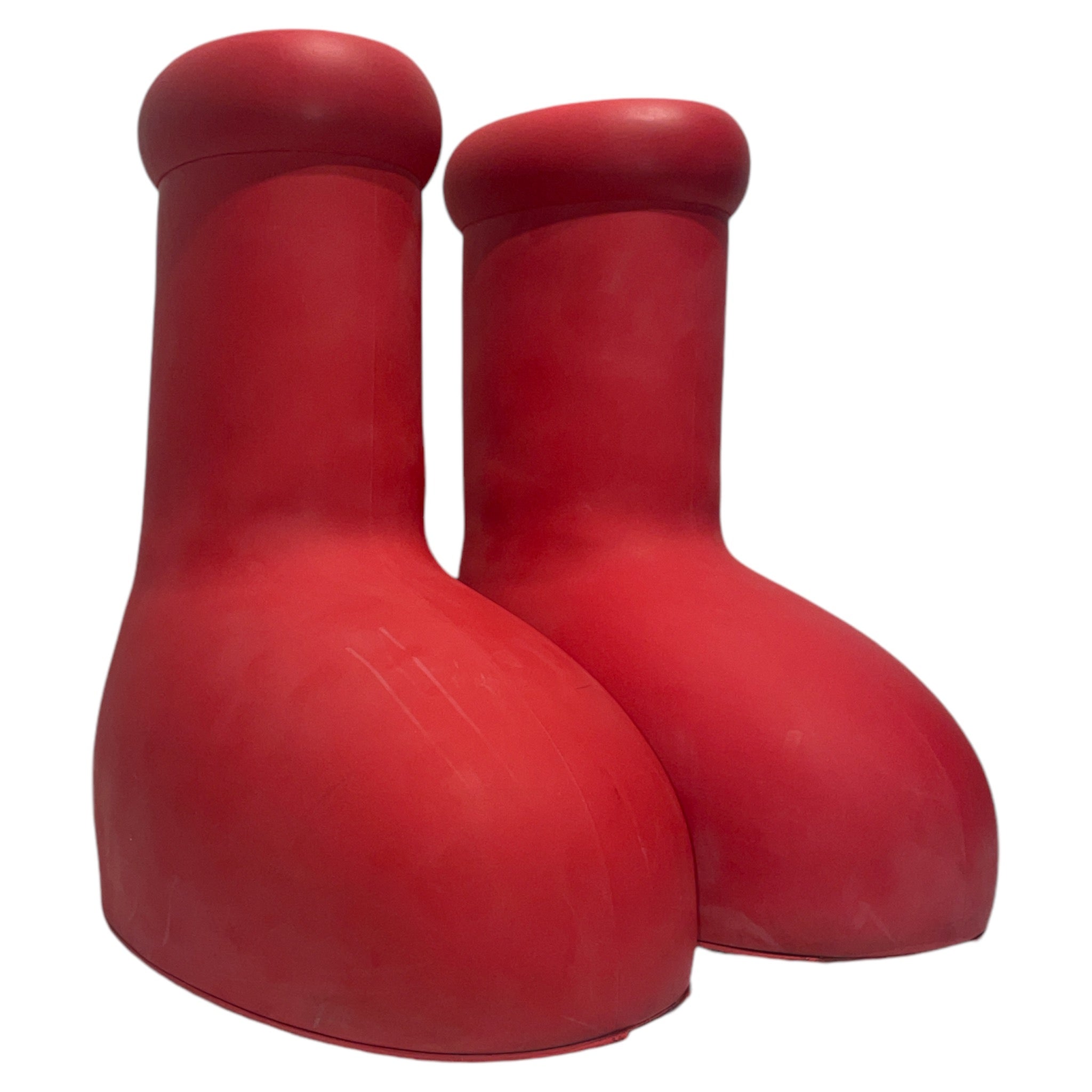 MSCHF/Rain Boots/US 12/RED/8 Hole/big red boot view 1