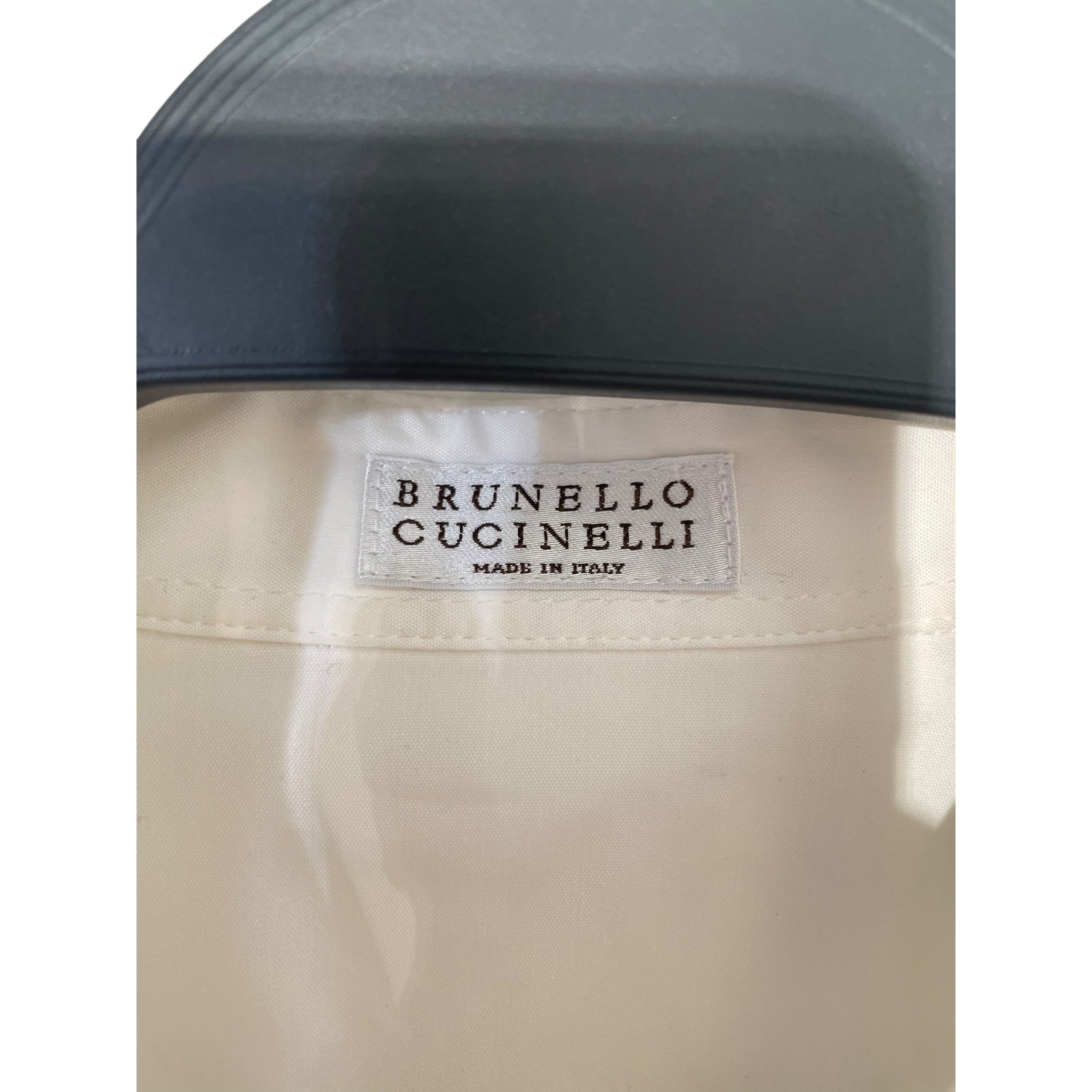 BRUNELLO CUCINELLI/LS Shirt/XS/Cotton/WHT/cuff details view 3