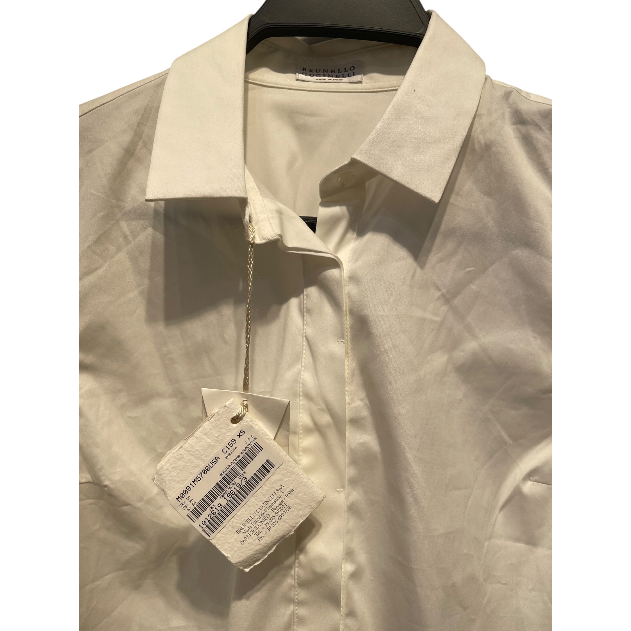 BRUNELLO CUCINELLI/LS Shirt/XS/Cotton/WHT/cuff details view 5