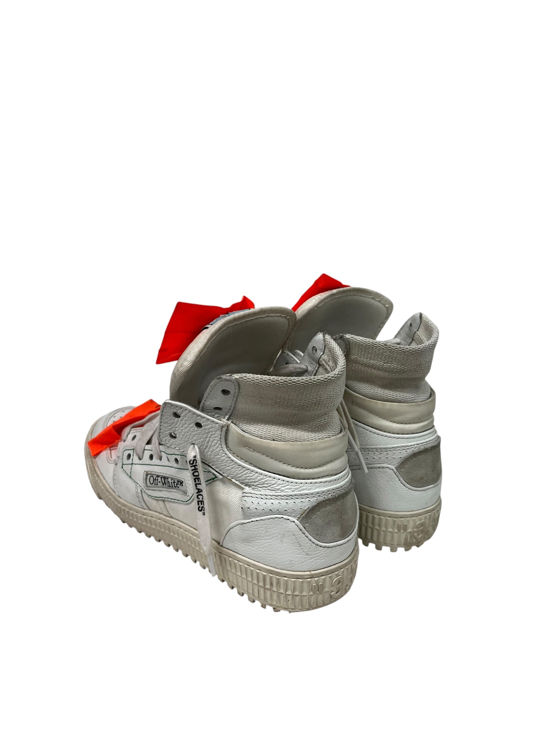 OFF-WHITE/Hi-Sneakers/EU 38/Leather/WHT/NEON ORANGE ACCENT view 2