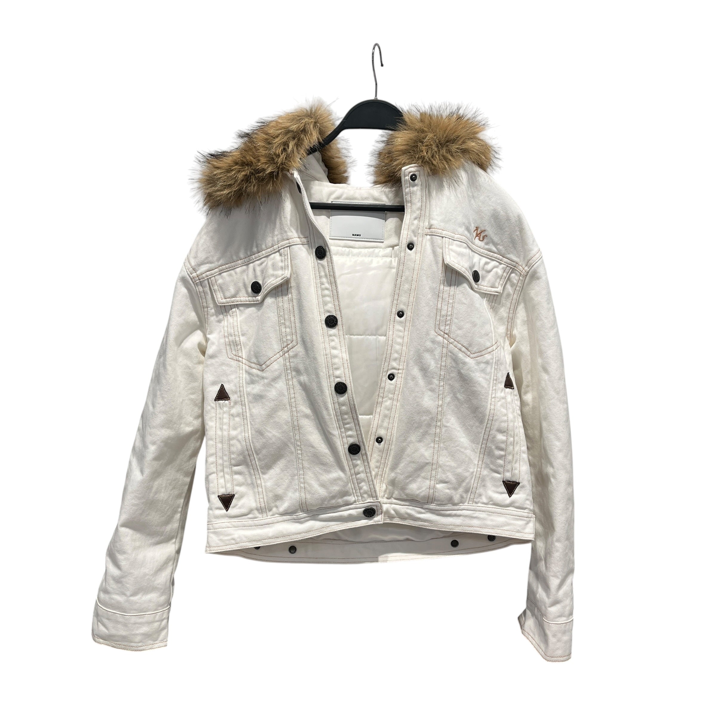 NAWS/Denim Jkt/S/Cotton/WHT/Double Breasted/Polar Oversized Denim Pad Coat view 1