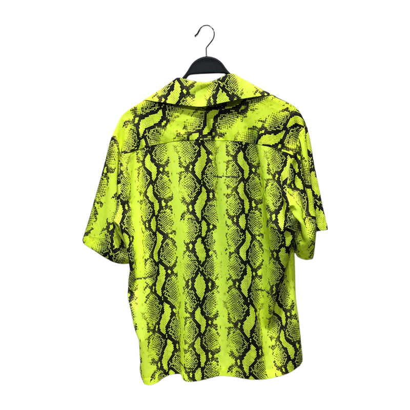 OFF-WHITE/SS Shirt/S/Polyester/GRN/Animal Pattern/snakeskin button up