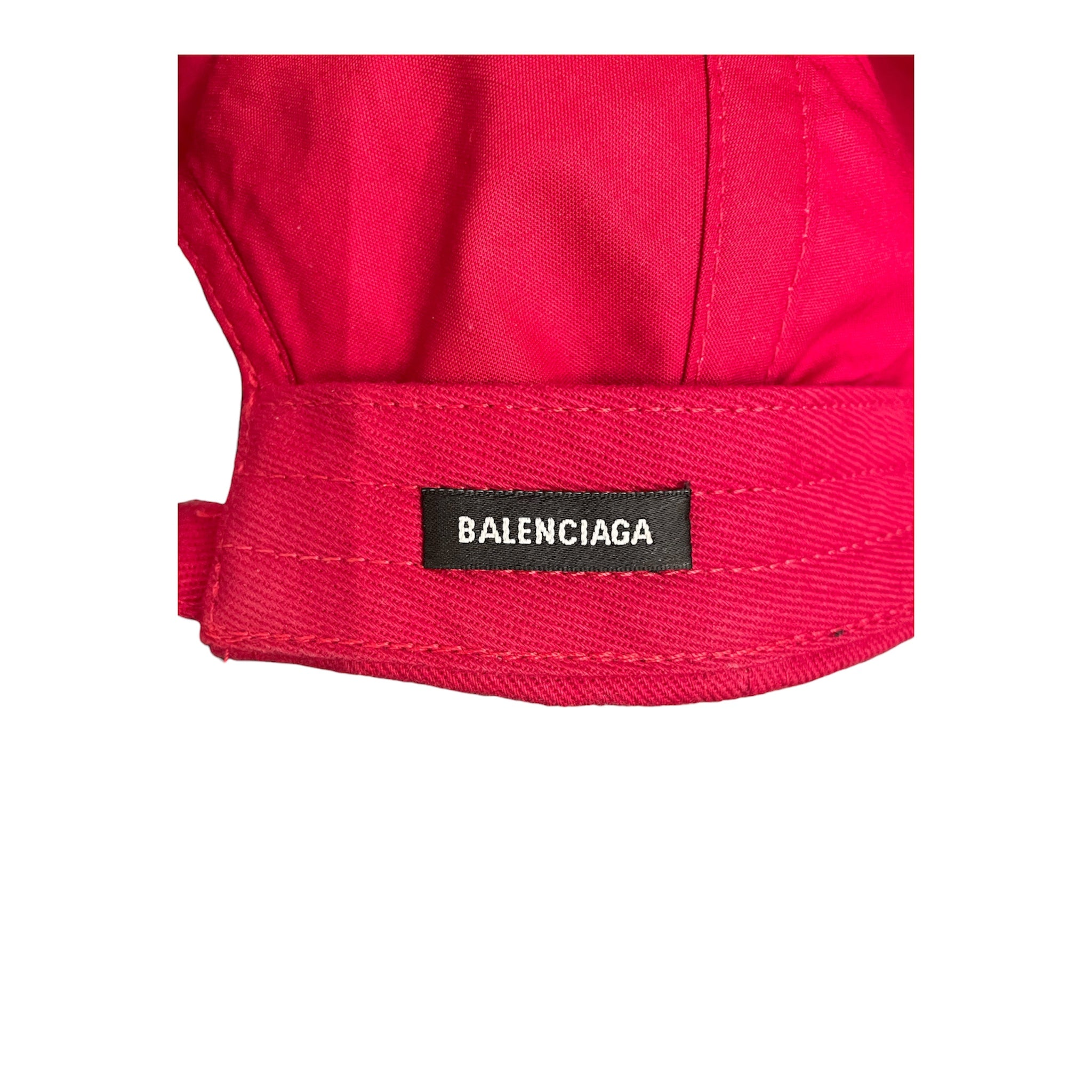 BALENCIAGA/Cap/L/Cotton/RED/YOUR LOGO HERE DAD CAP view 3