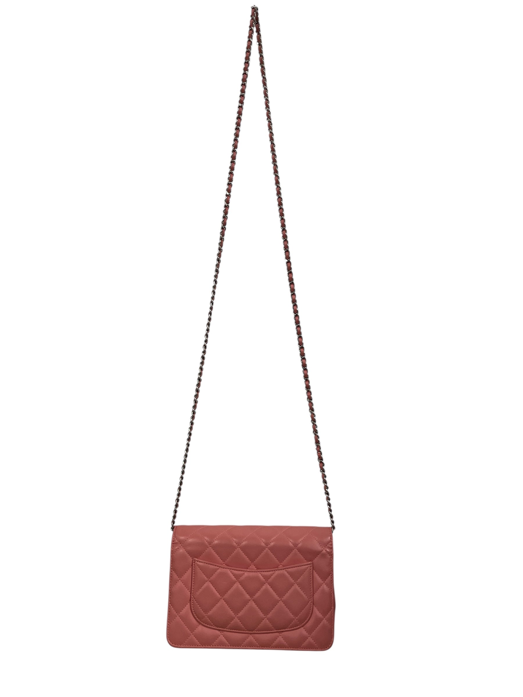 CHANEL/Cross Body Bag/Leather/PNK/QUILTED CAVIAR WALLET ON CHAIN view 2