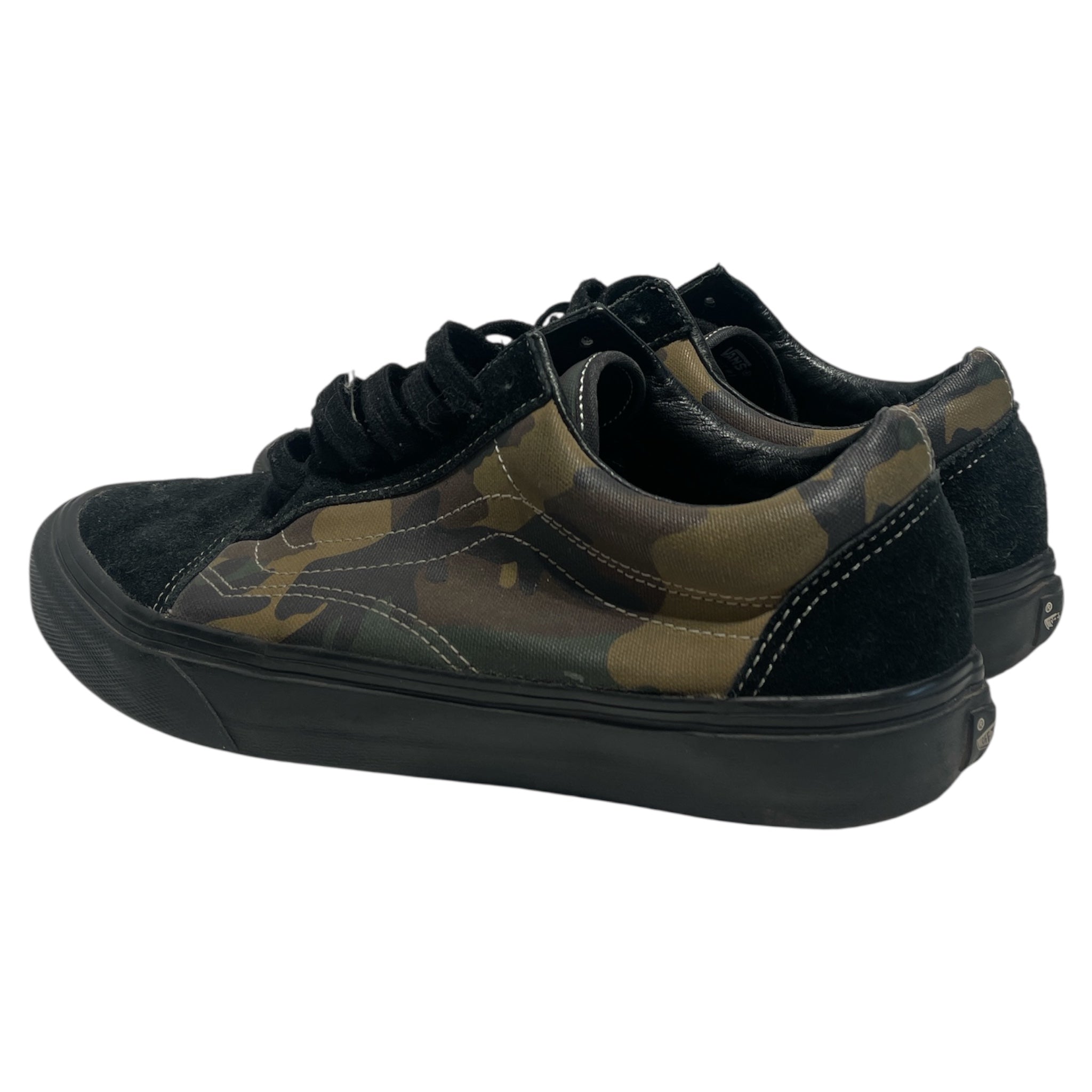 VANS/Supreme/Low-Sneakers/US 8.5/Camouflage/Suede/BLK/wodland camo old skool view 2